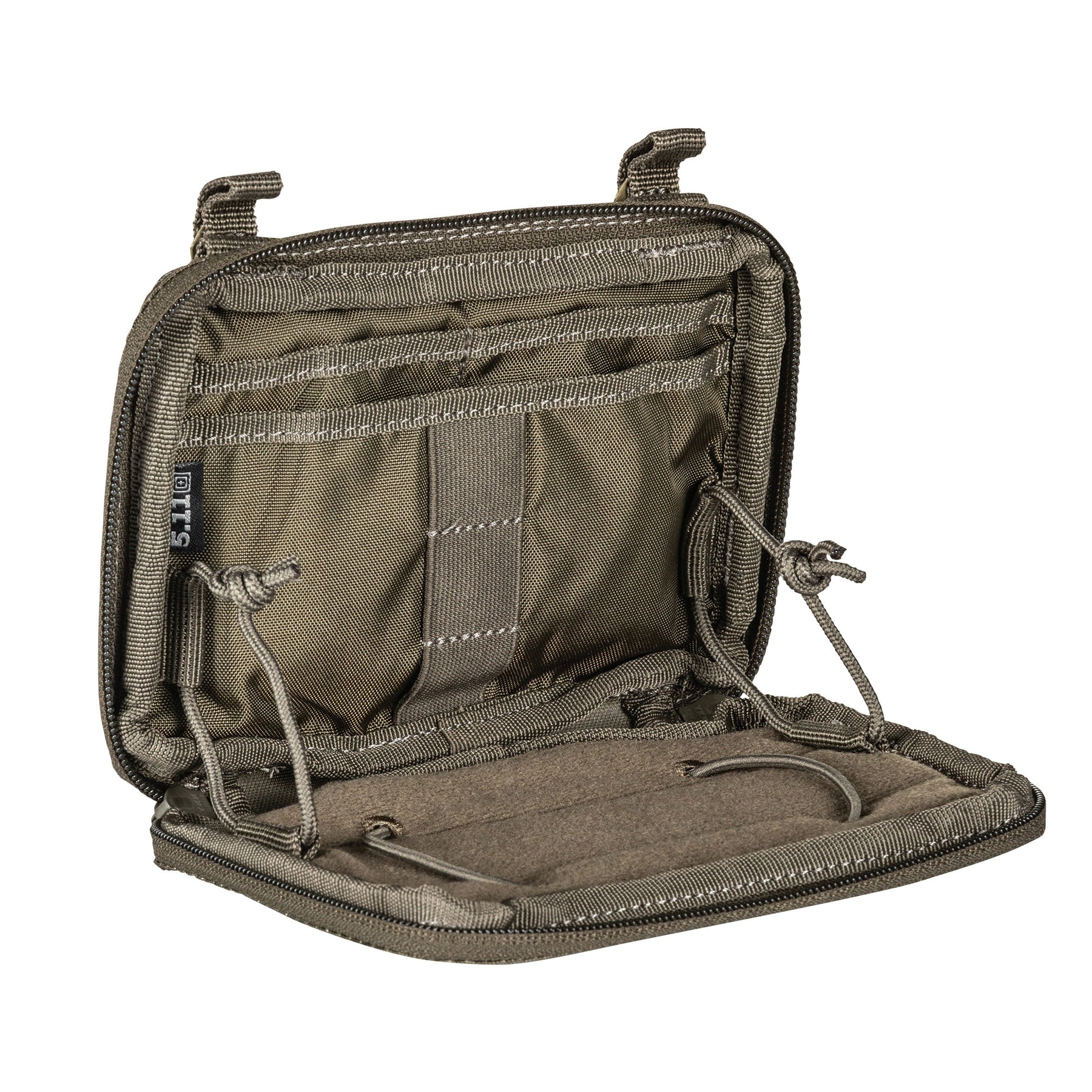 Flex Admin Pouch verde  (ranger green) di 5.11 - vista inclinata aperta