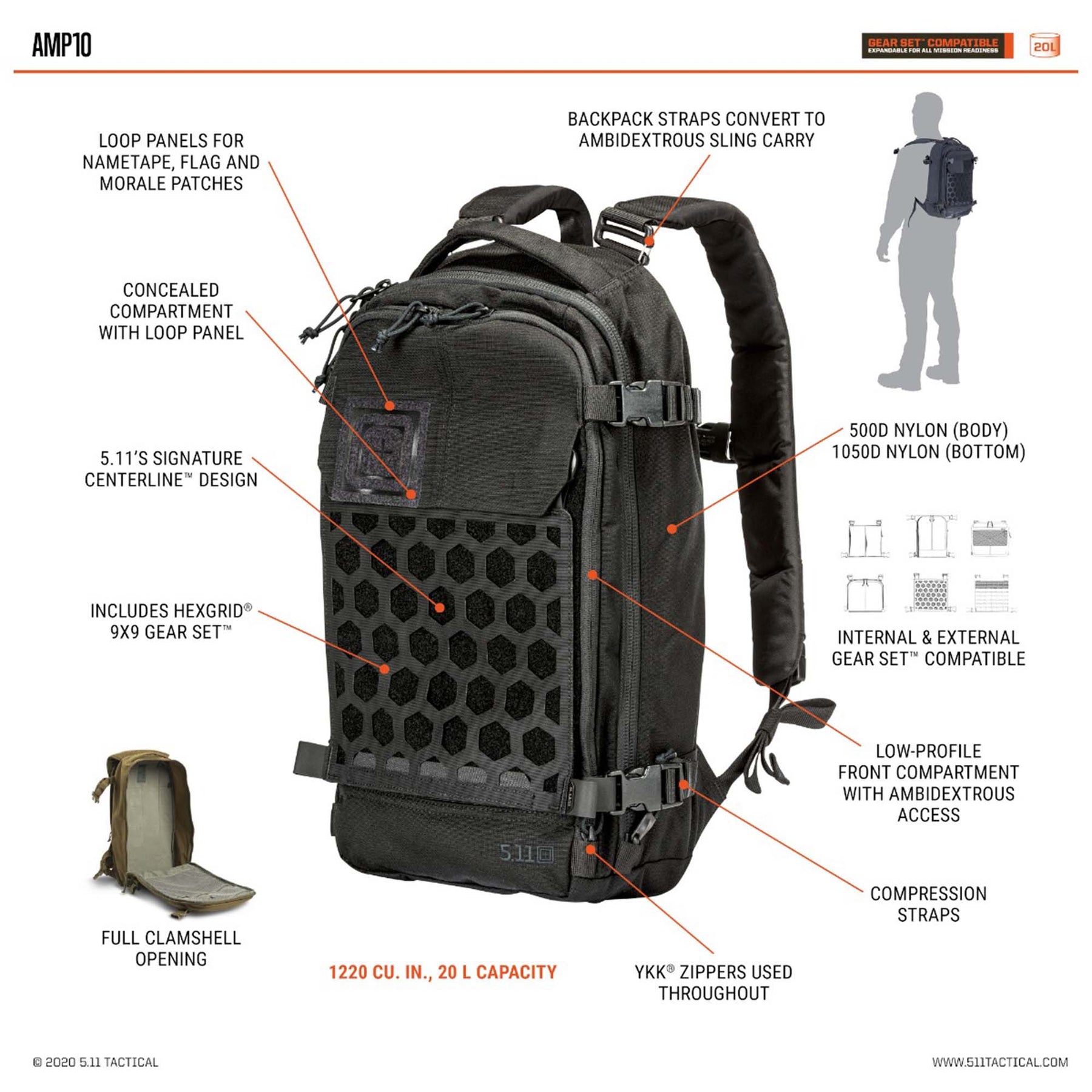 ZAINO 5.11 AMP10 20L