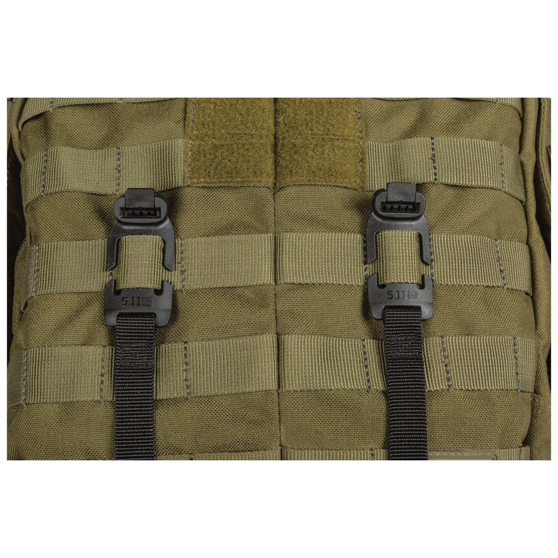 sistema side winder straps di 5.11 fissato al sistema molle dello zaino rush ranger green