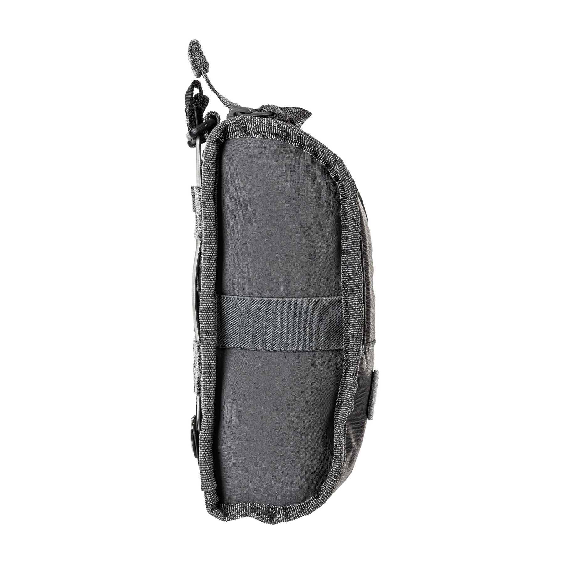 5.11 flex med pouch storm chiusa - vista elastico per tourniquet e pannello flessibile laterale