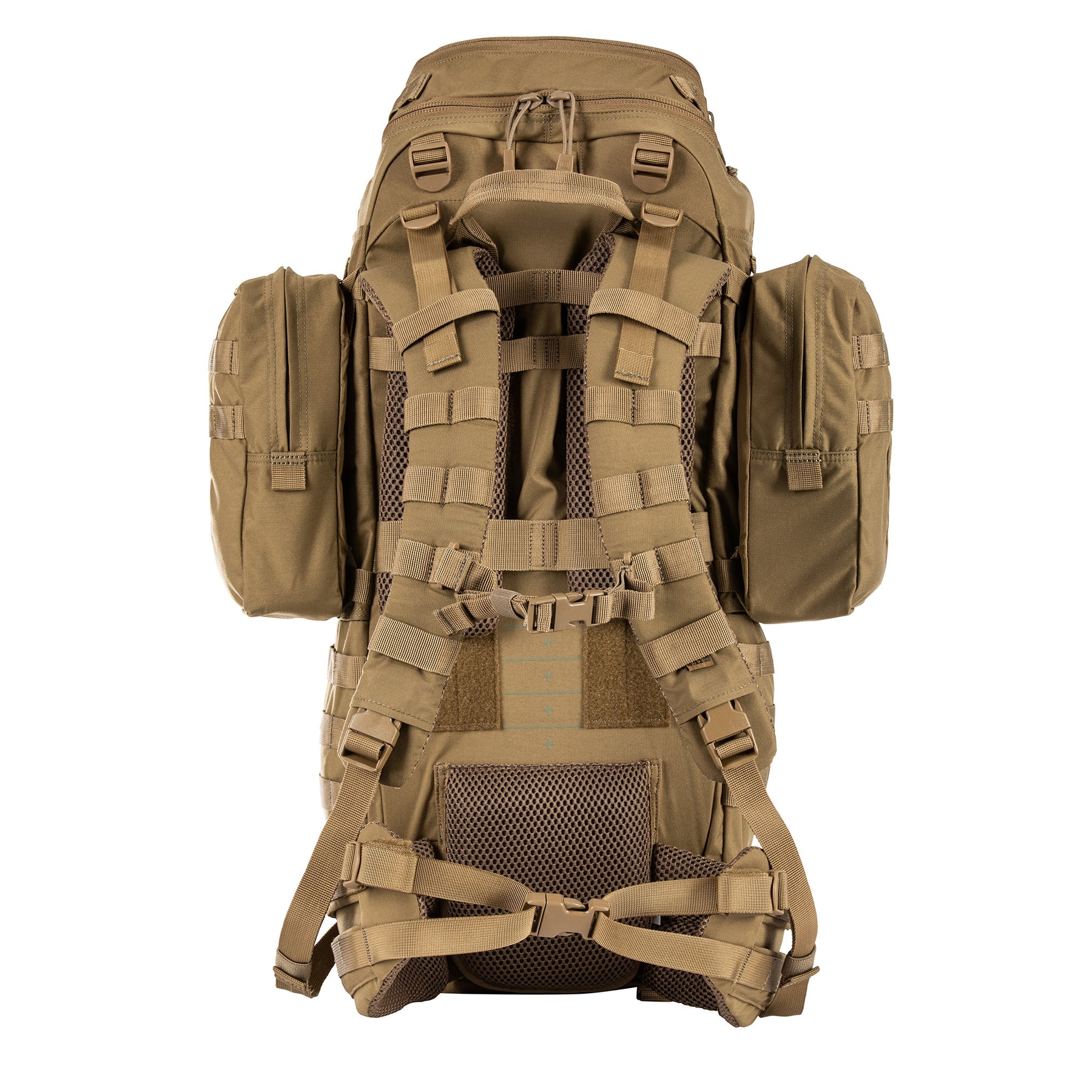 ZAINO RUSH100 60 litri di 5.11 Tactical Kangaroo (sabbia) - vista spallacci e schienale