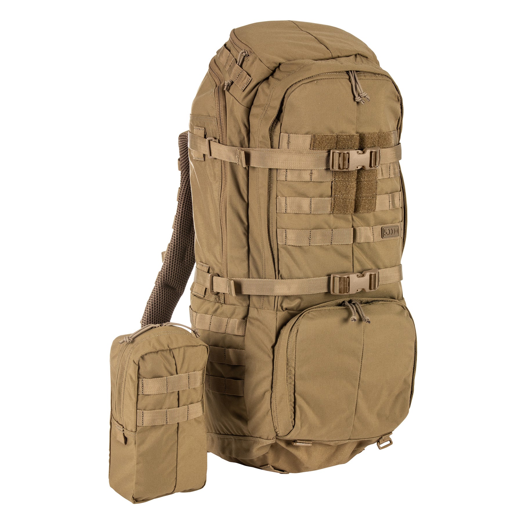 ZAINO RUSH100 60 litri di 5.11 Tactical Kangaroo (sabbia) - vista con tasca smontata