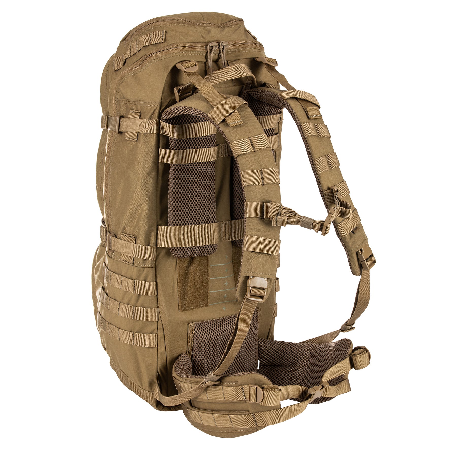 ZAINO RUSH100 60 litri di 5.11 Tactical Kangaroo (sabbia) - vista spallacci e schienale