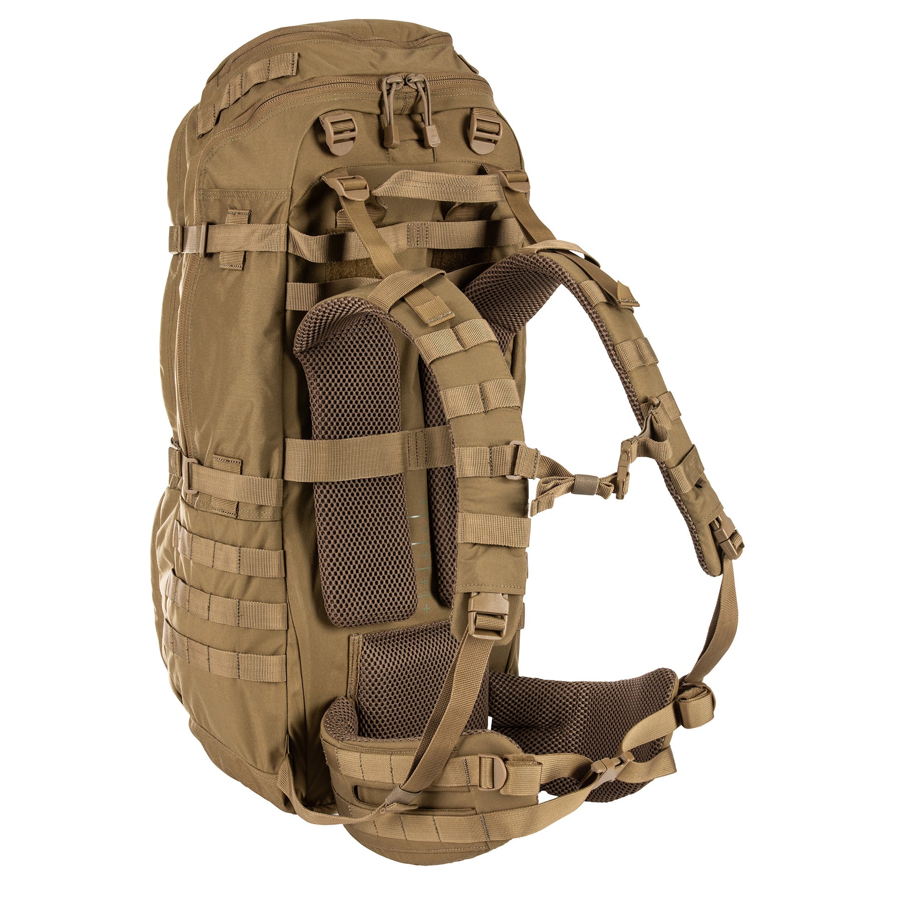 ZAINO RUSH100 60 litri di 5.11 Tactical Kangaroo (sabbia) - vista spallacci regolati bassi