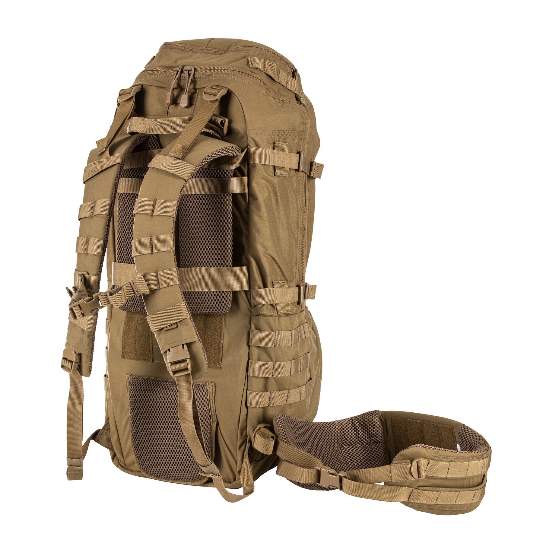 ZAINO RUSH100 60 litri di 5.11 Tactical Kangaroo (sabbia) - vista cinturone a parte