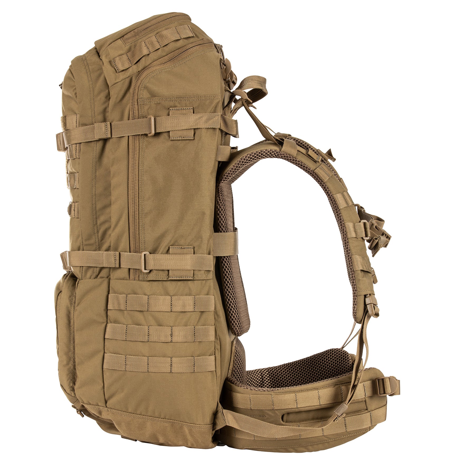 ZAINO RUSH100 60 litri di 5.11 Tactical Kangaroo (sabbia) - vista laterale