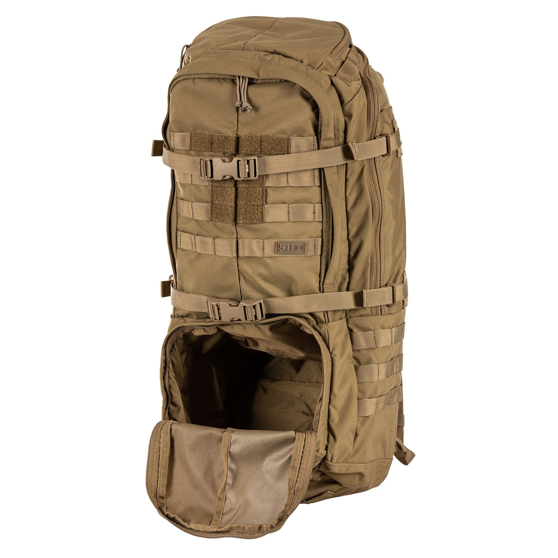 ZAINO RUSH100 60 litri di 5.11 Tactical Kangaroo (sabbia) - vista tasca inferiore vuota