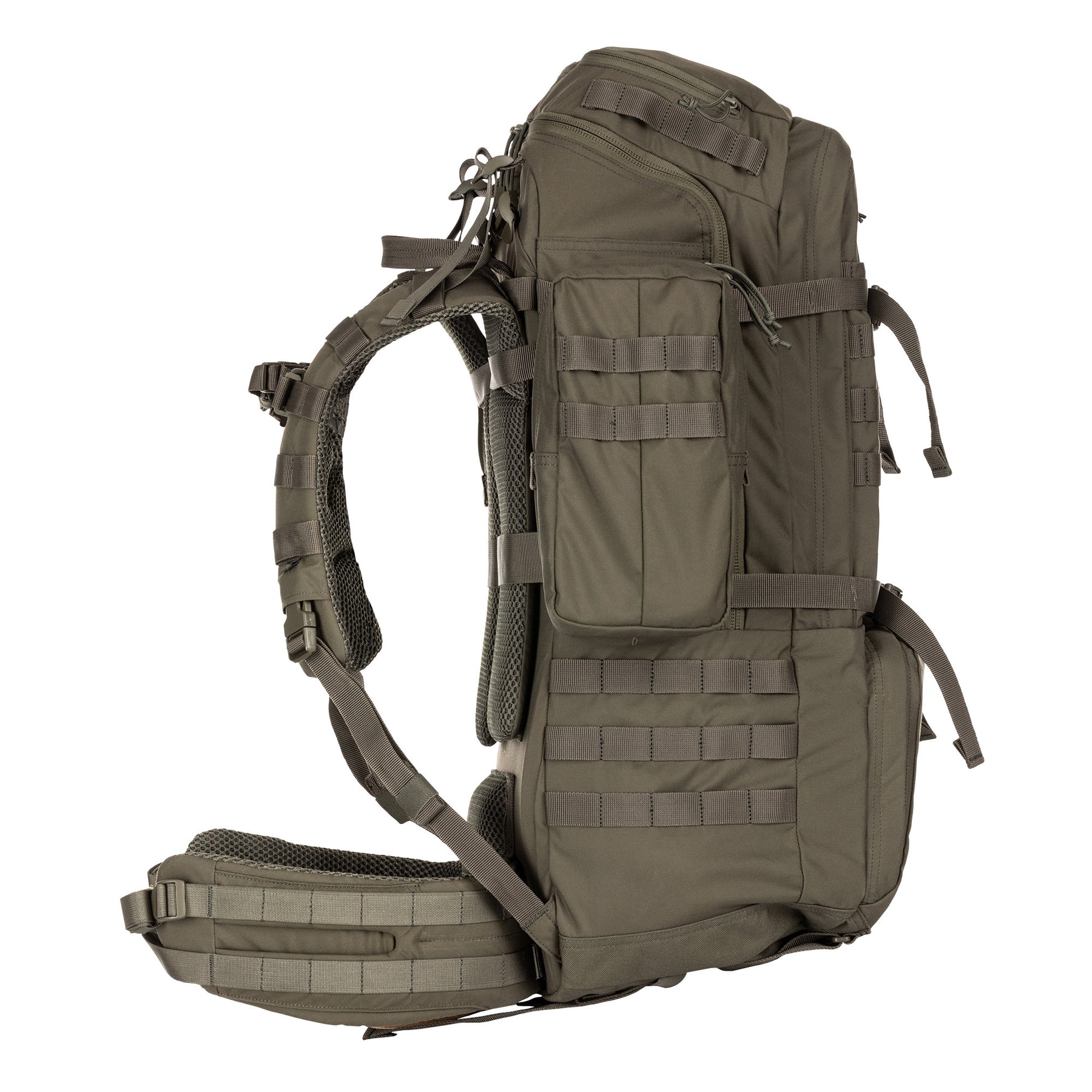 ZAINO RUSH100 60 litri di 5.11 Tactical Ranger Green (verde) - vista laterale sinistra