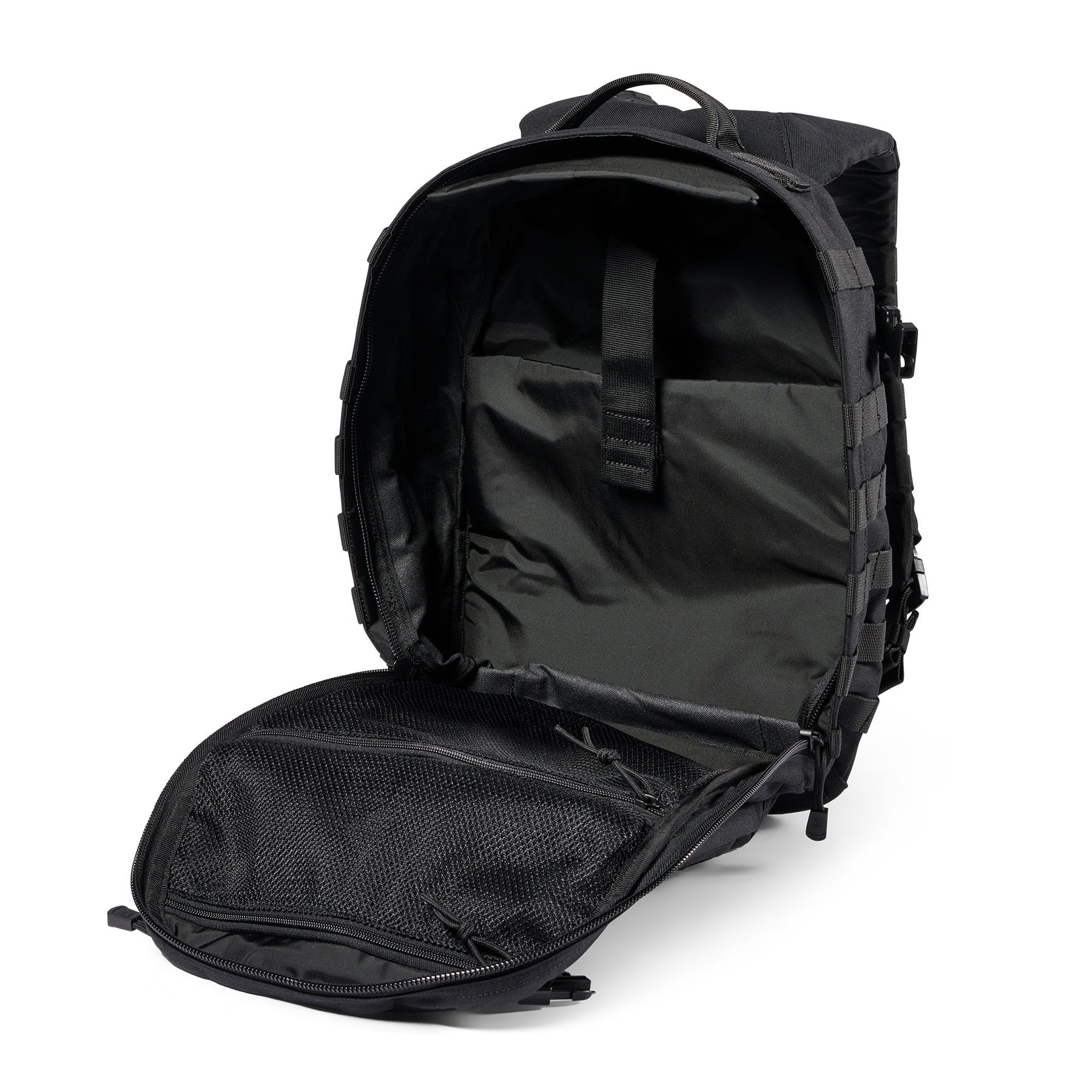 Zaino RUSH12 2.0 di 5.11 Tactical Nero - Vista interno scomparto principale