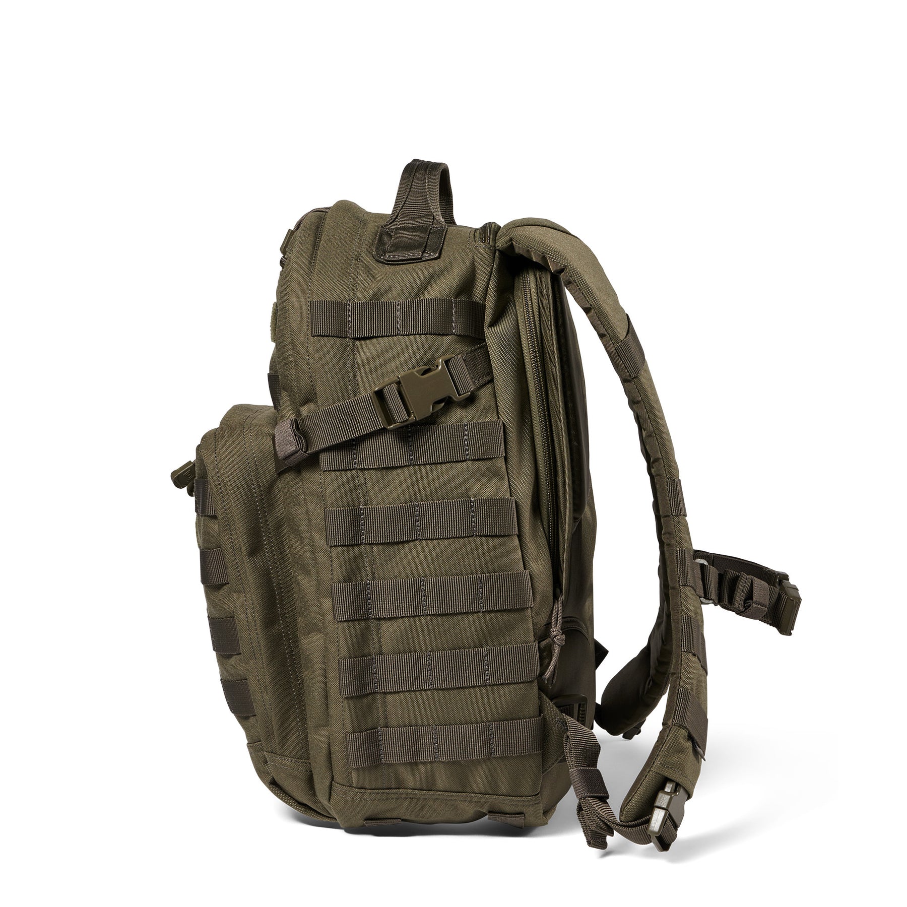 Zaino RUSH12 2.0 di 5.11 Tactical Ranger Green - Vista lato a