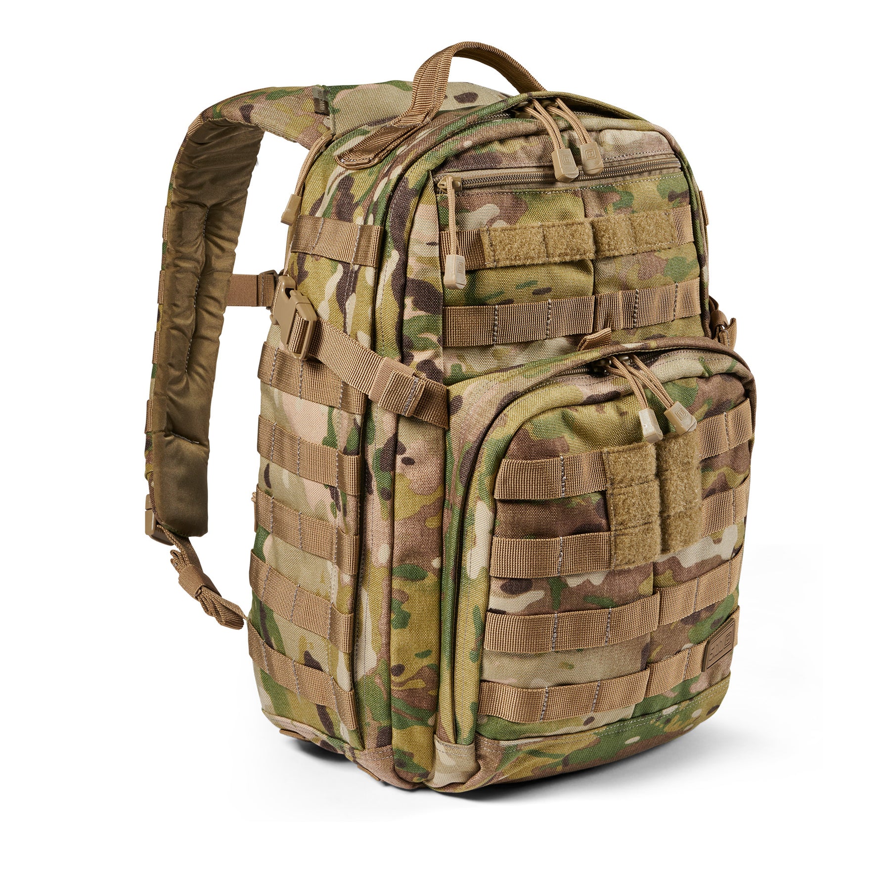 Zaino RUSH12 2.0 di 5.11 Tactical Multi Cam Mimetico - Vista diagonale 2
