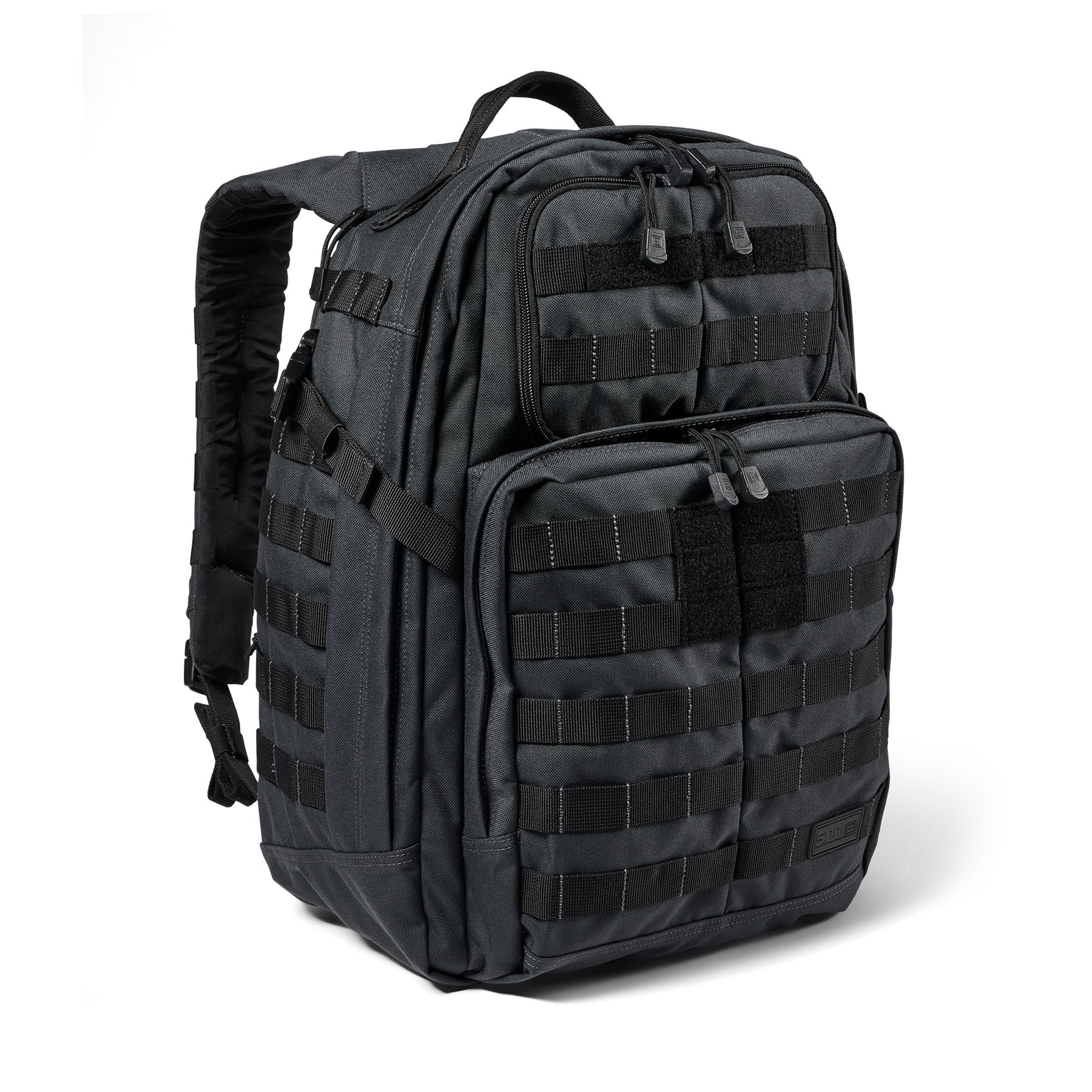 Zaino RUSH24 2.0 di 5.11 Tactical Double Tap (grigio e nero) - vista diagonale