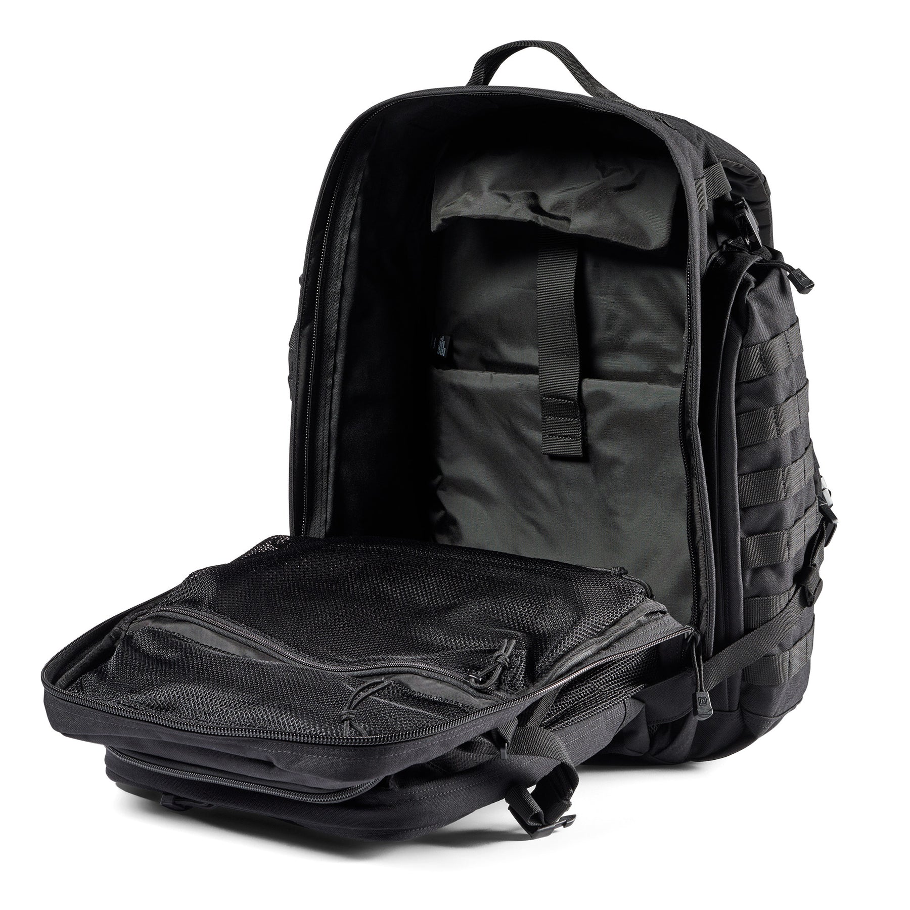 Zaino RUSH72 2.0 di 5.11 Tactical Black (nero) - vista interno vuoto