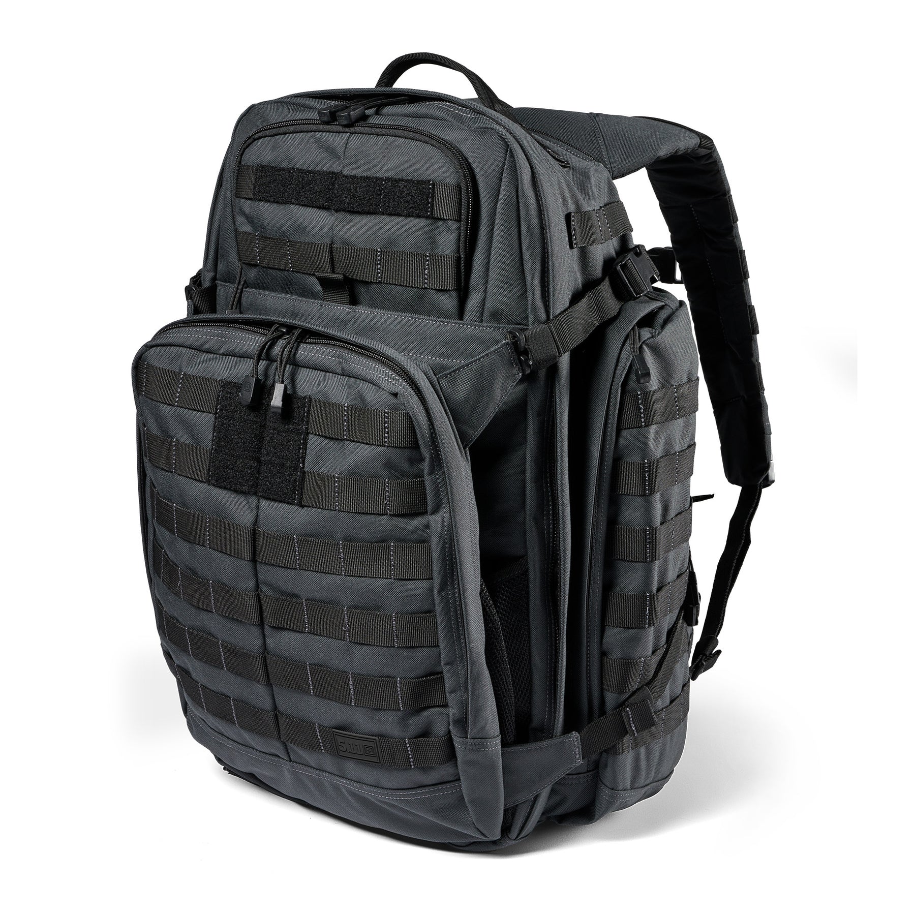 Zaino RUSH72 2.0 di 5.11 Tactical Double Tap (grigio e nero) - vista diagonale