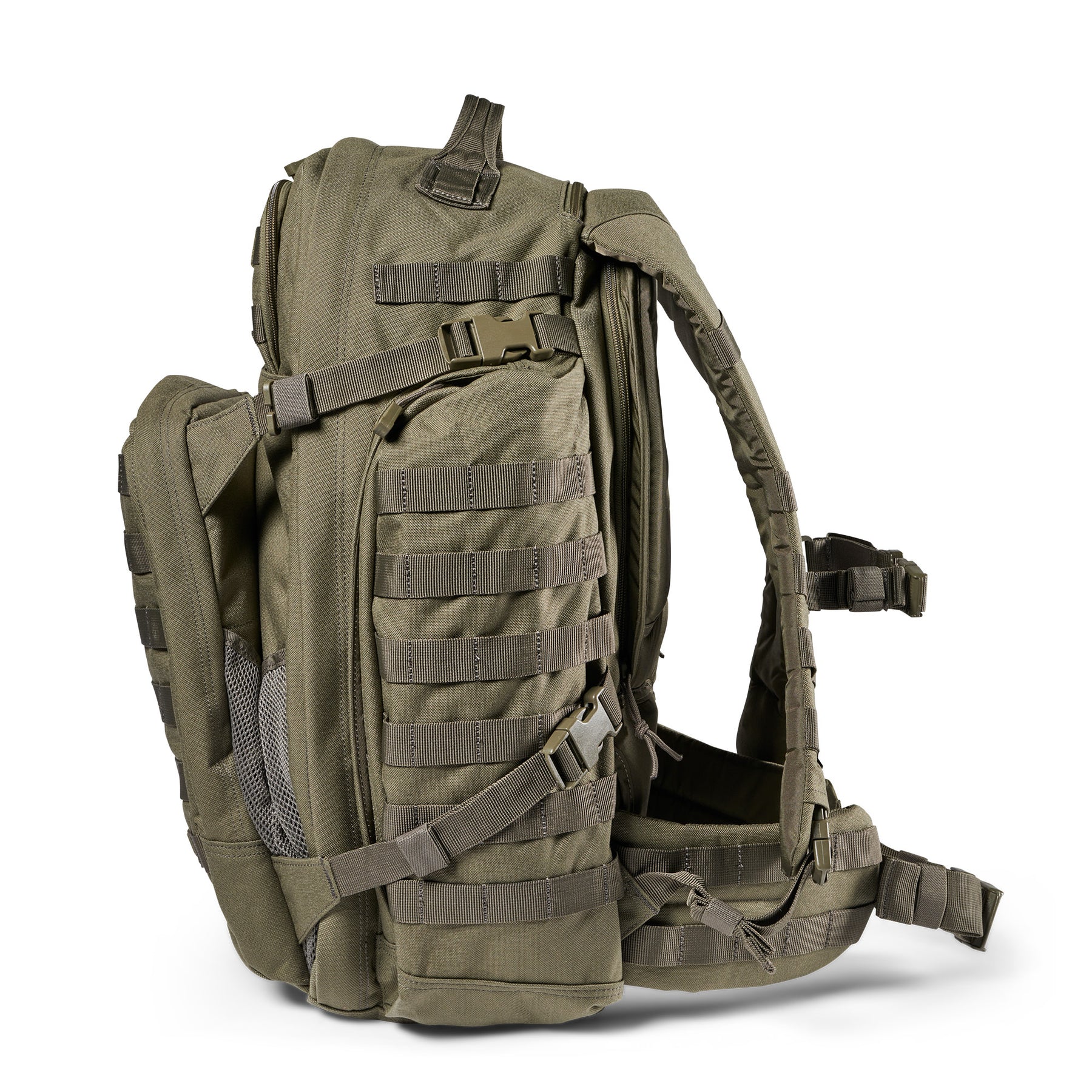 Zaino RUSH72 2.0 di 5.11 Tactical Ranger Green (verde) - vista laterale sinistro