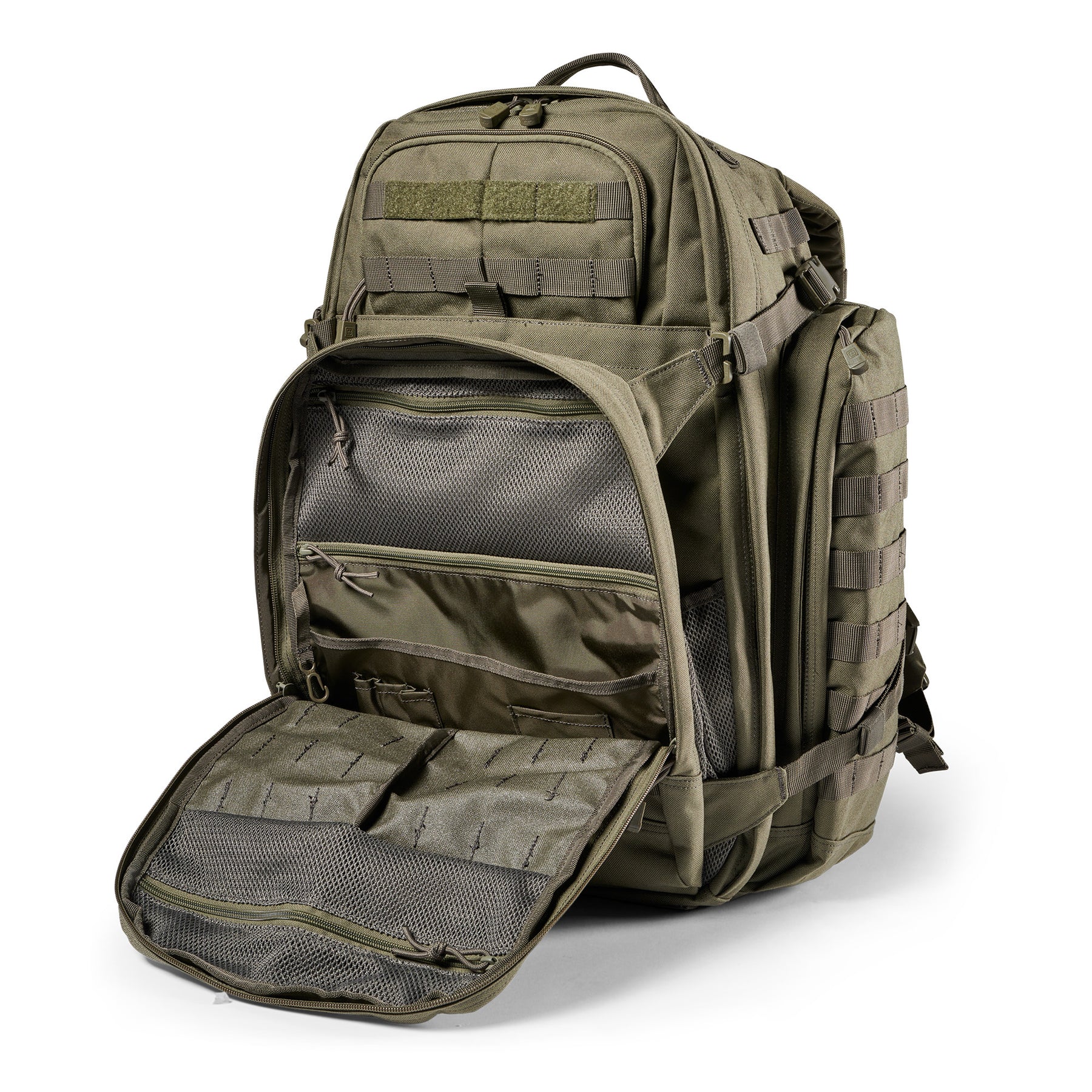 Zaino RUSH72 2.0 di 5.11 Tactical Ranger Green (verde) - vista tasca admin aperta