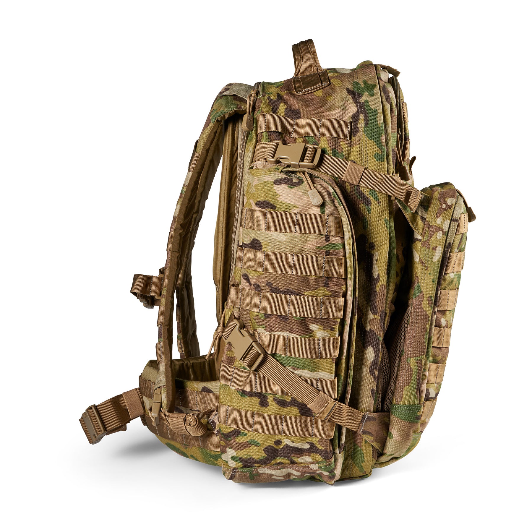 Zaino RUSH72 2.0 di 5.11 Tactical Multicam (mimetico) - vista lato a