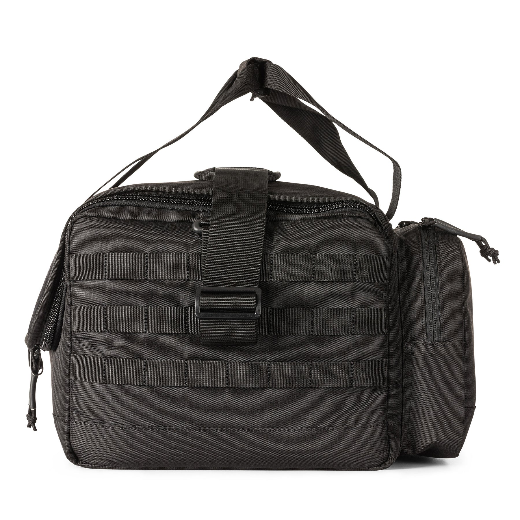 Range Ready Trainer Bag di 5.11 nera vista laterale su pannello MOLLE