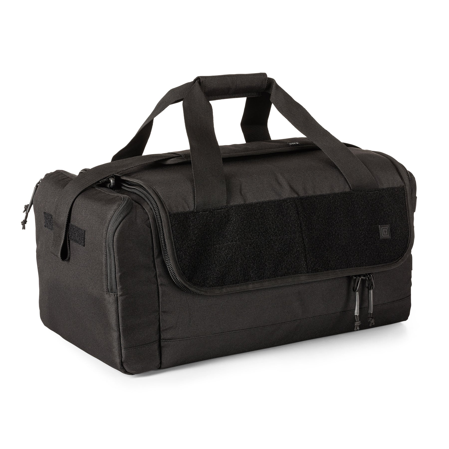 Range Ready Trainer Bag di 5.11 nera vista inclinata sinistra chiusa