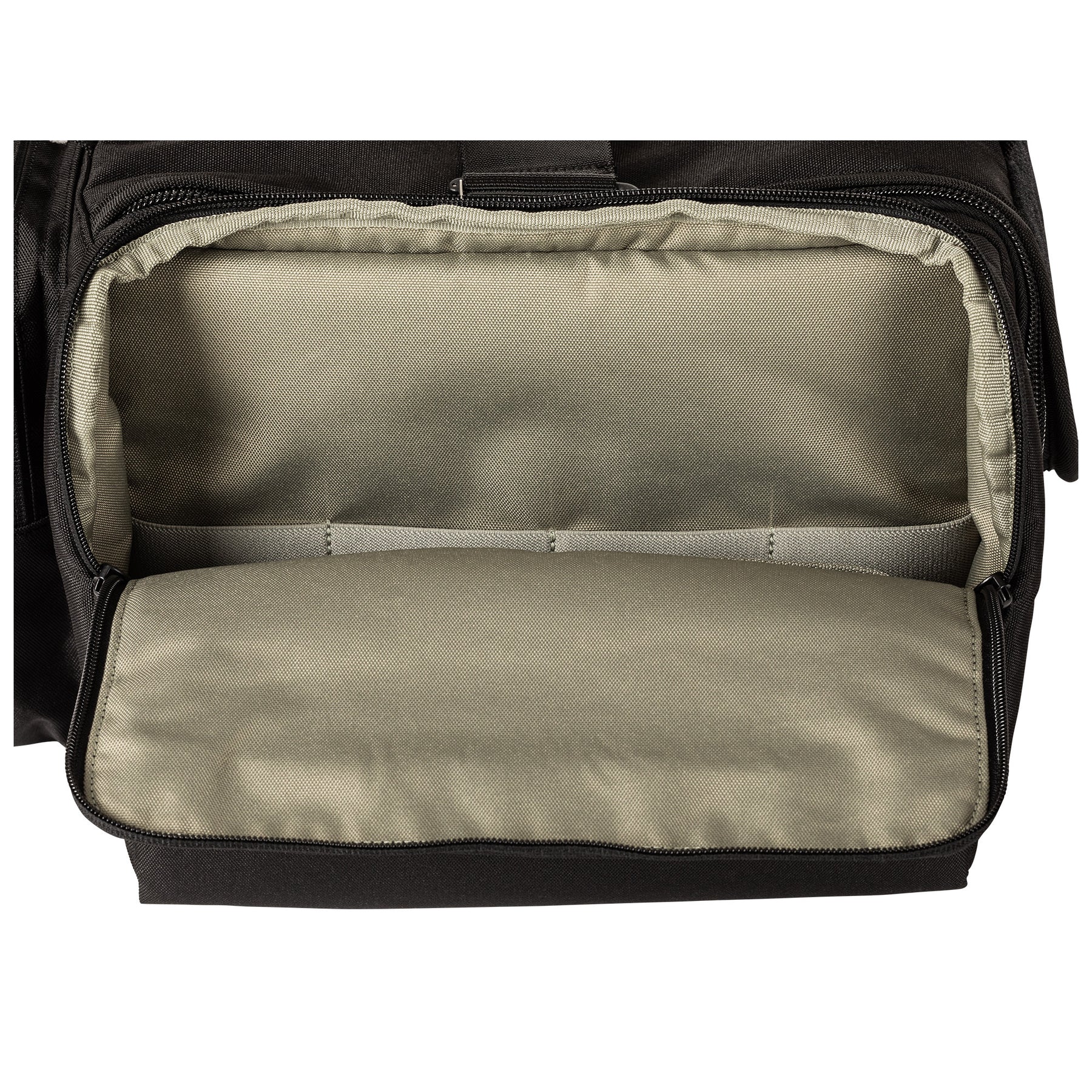 Range Ready Trainer Bag di 5.11 nera vista interno tascone laterale