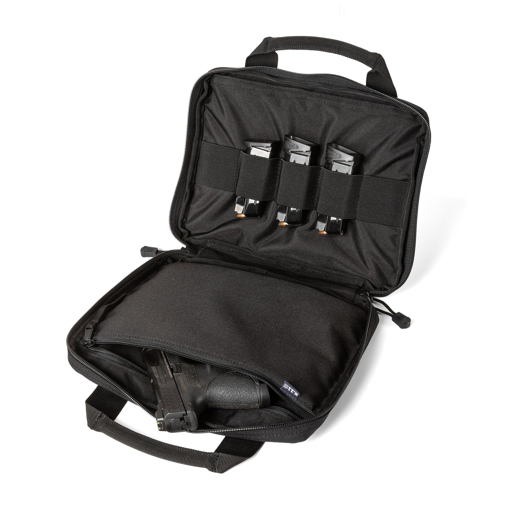 Single Pistol Case di 5.11 variante black vista aperta con vano pistola