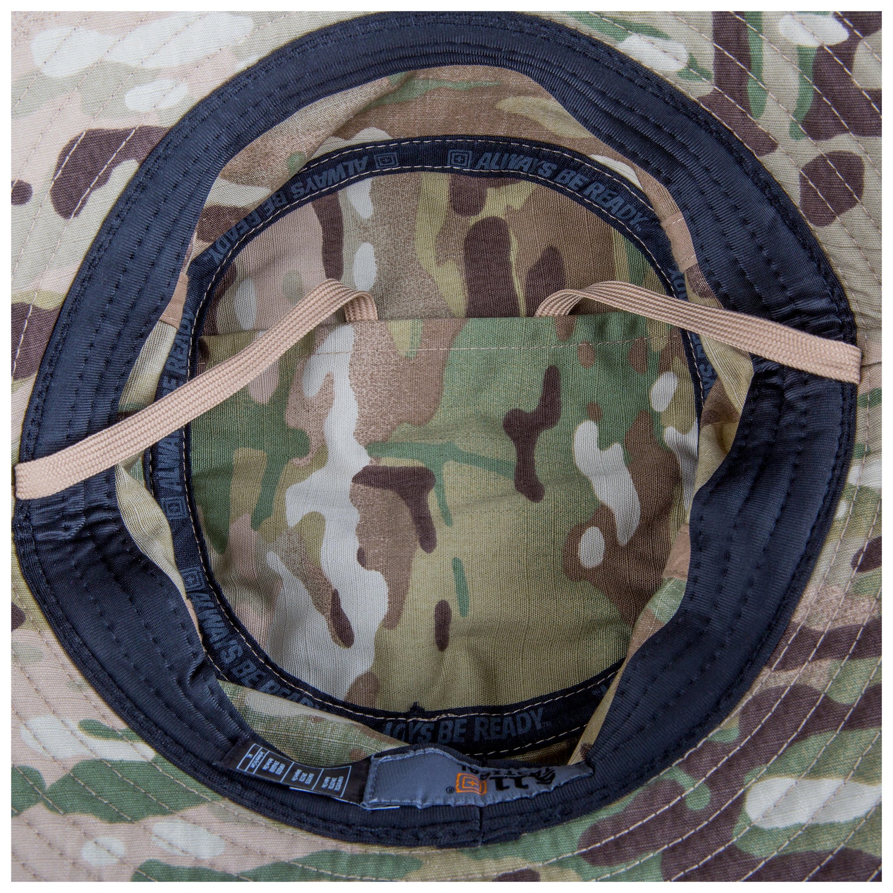 Capppello boonie hat di 5.11 - multicam - vista interna