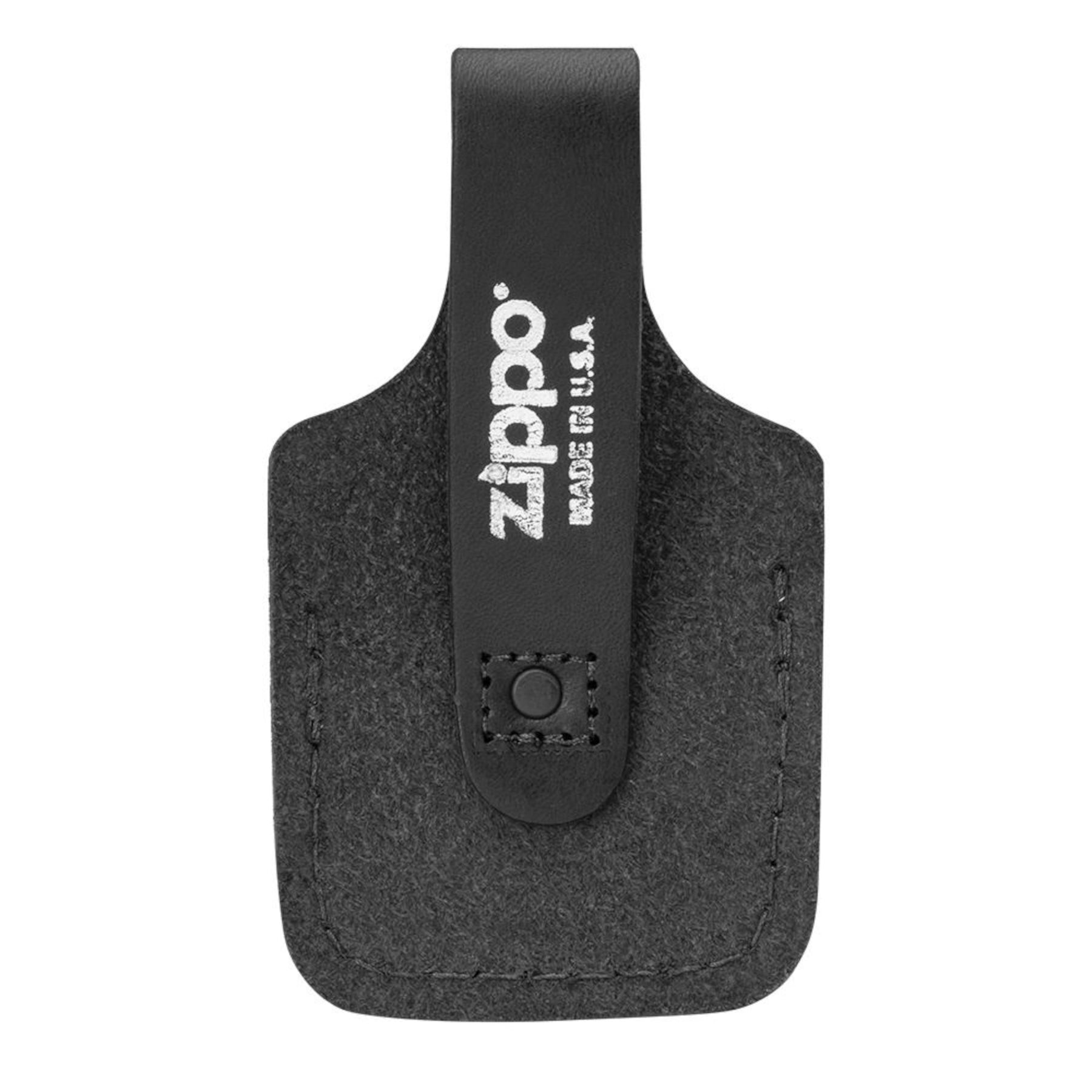 ZIPPO Custodia in cuoio nero con passante DIETRO
