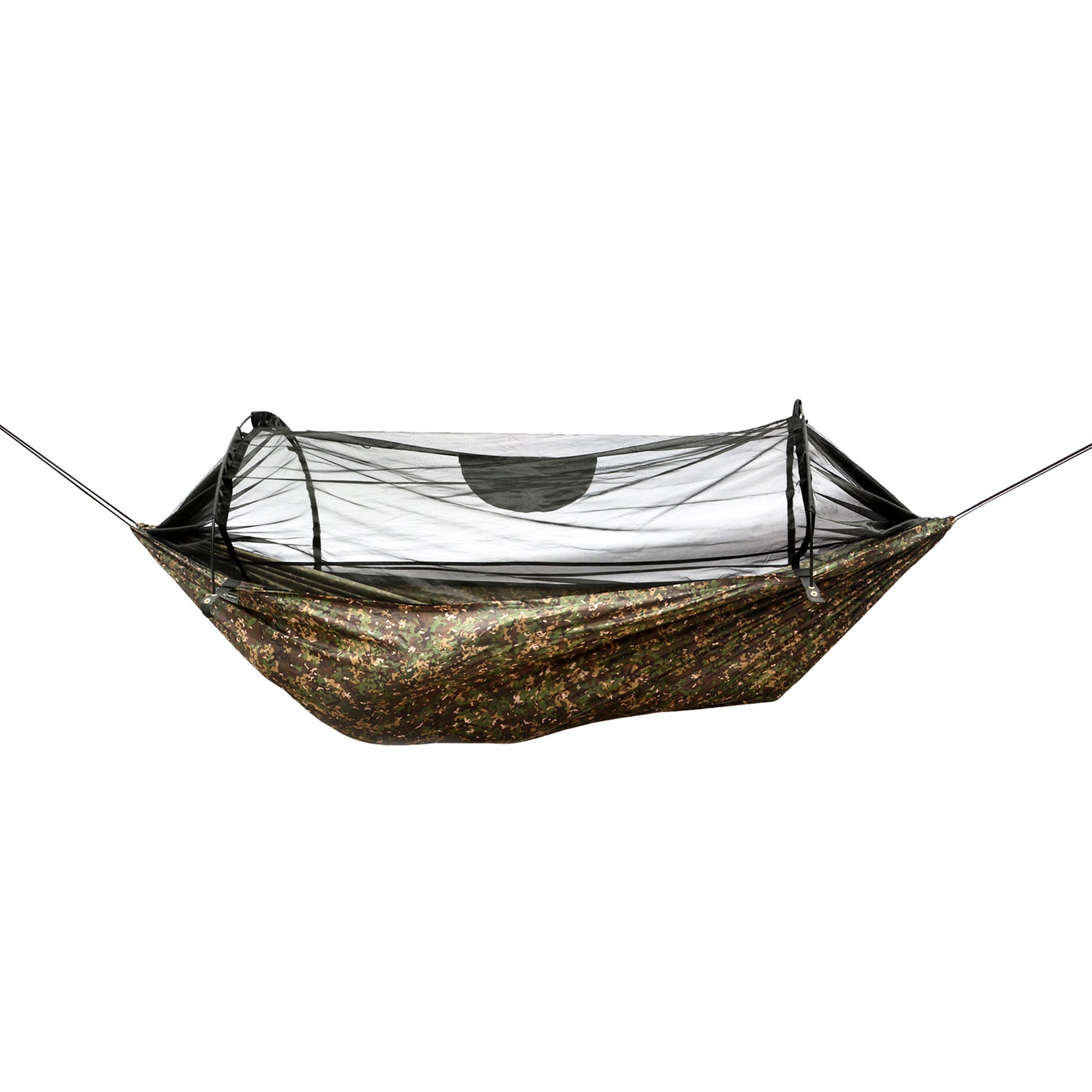 DD Hammock Frontline XL aperta multicam con zanzariera montata