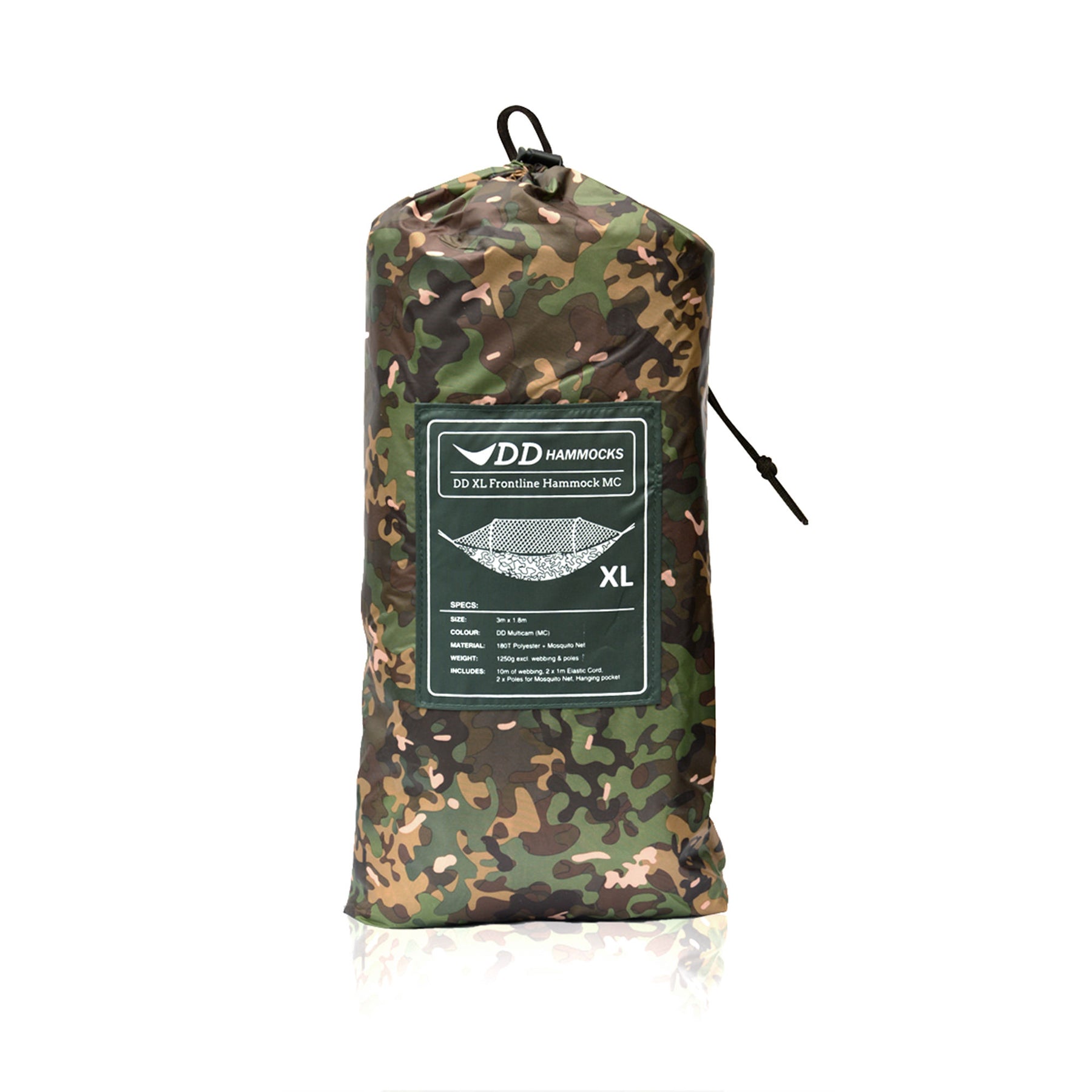 DD Hammock Frontline XL multicam chiusa nel suo sacchetto