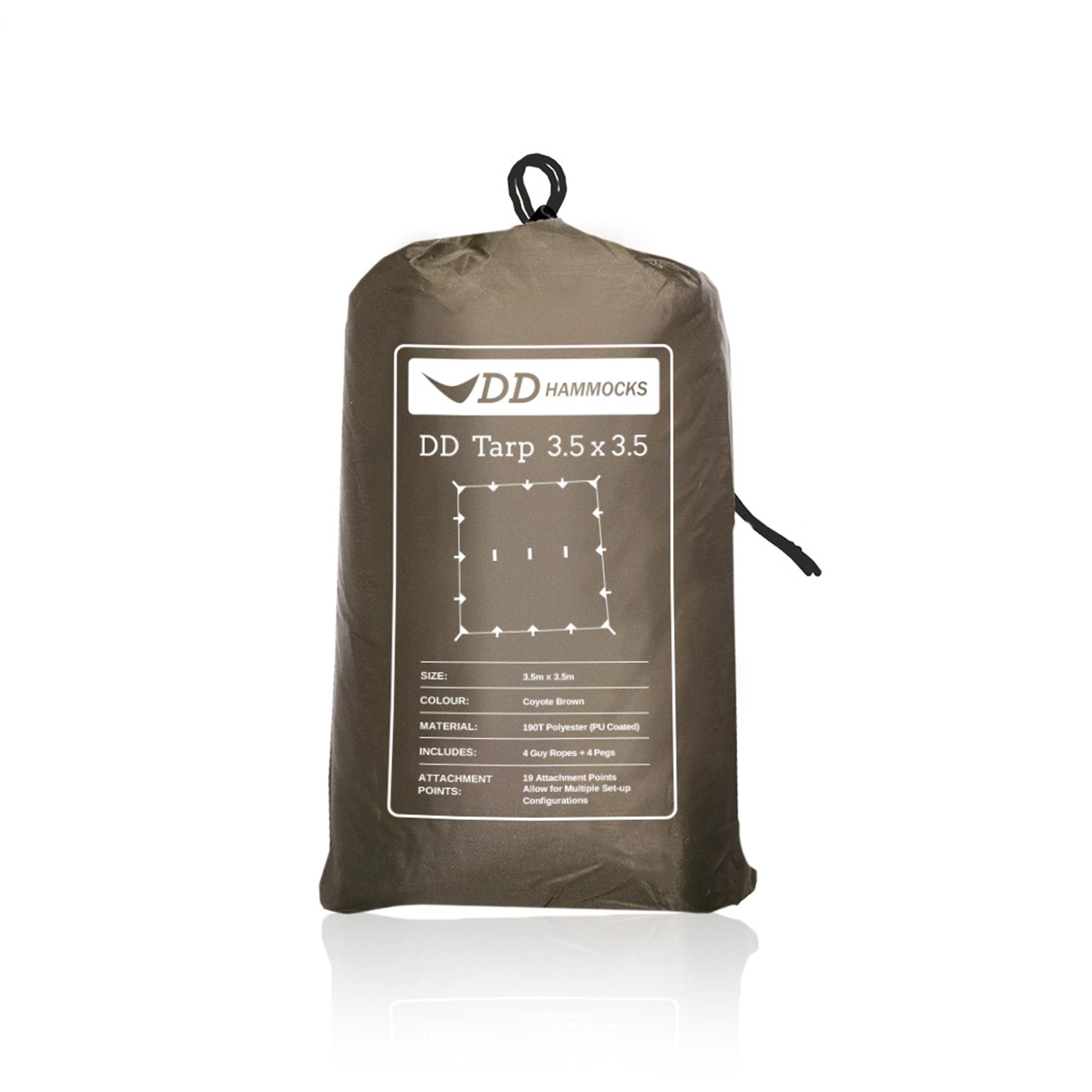 DD Tarp 3.5x3.5 metri coyote brown nel suo saccheto