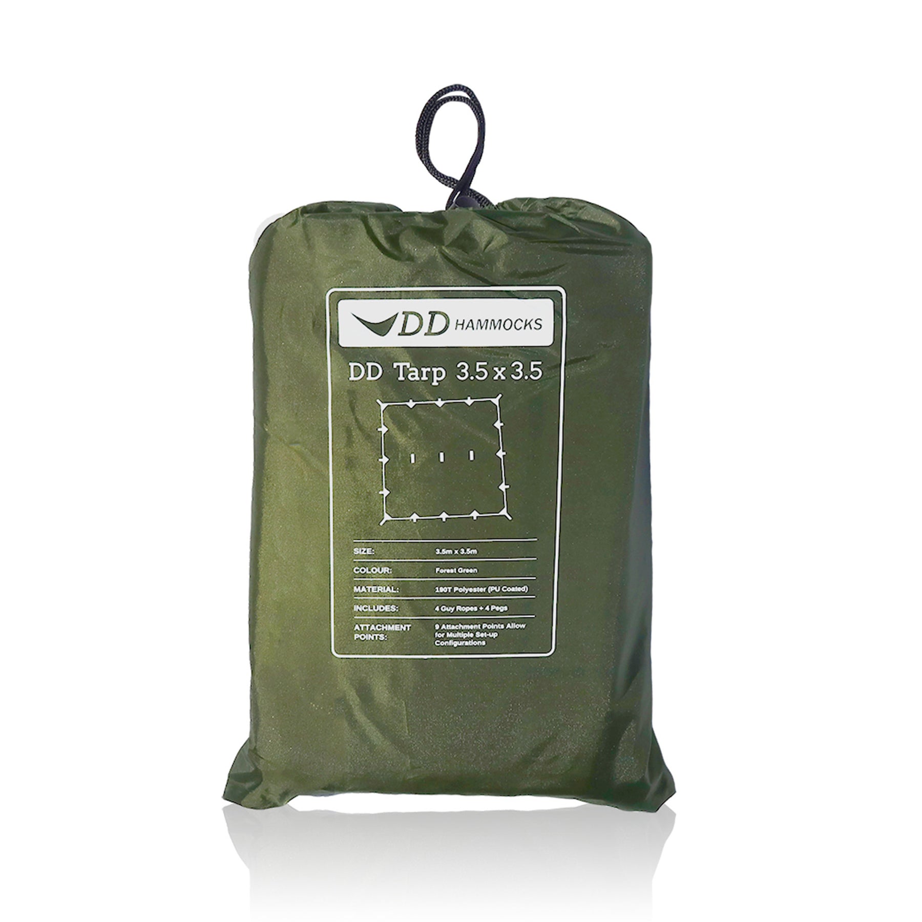 DD Tarp 3.5x3.5 metri olive green nel suo saccheto