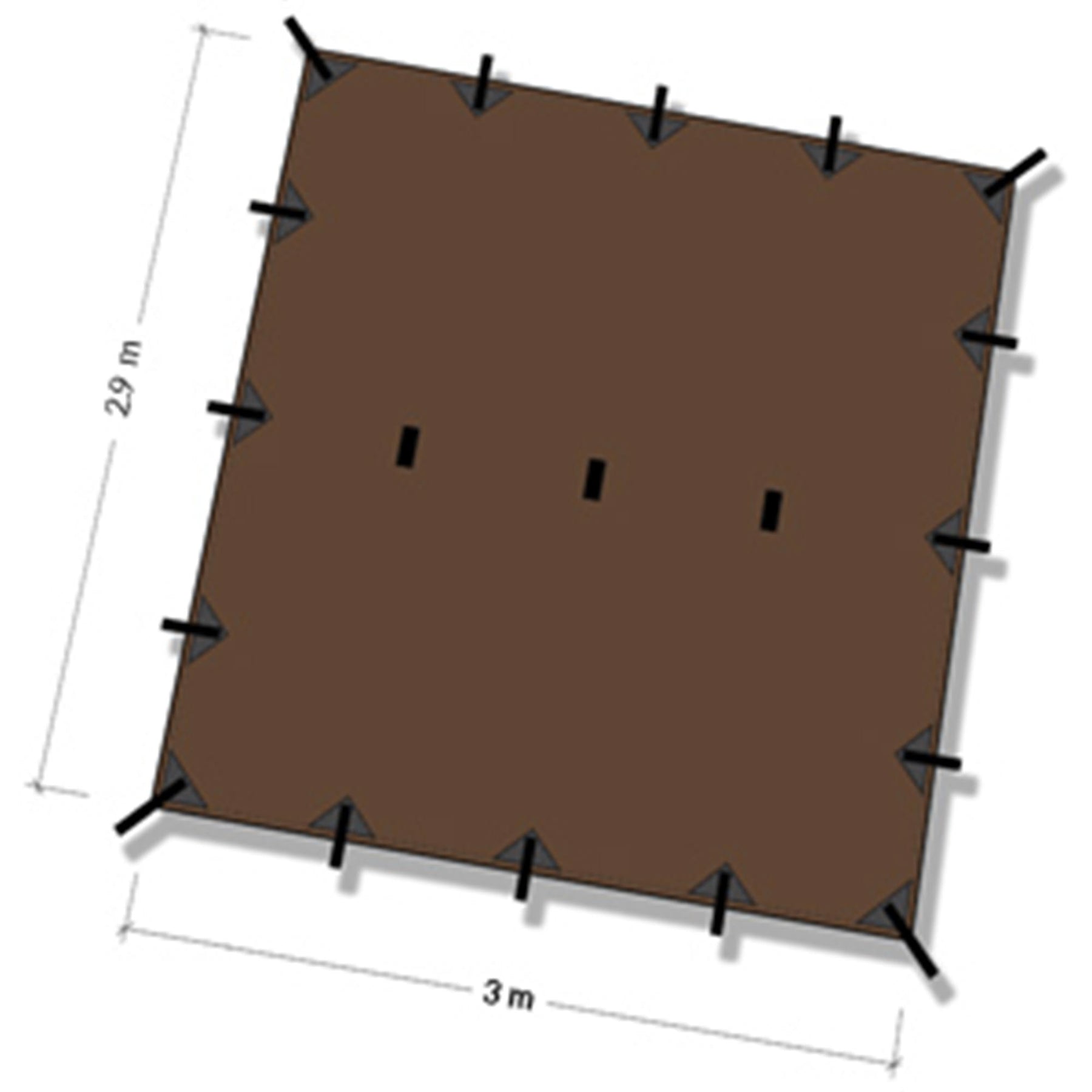 DD Tarp Superlight coyote brown - schema dimensioni