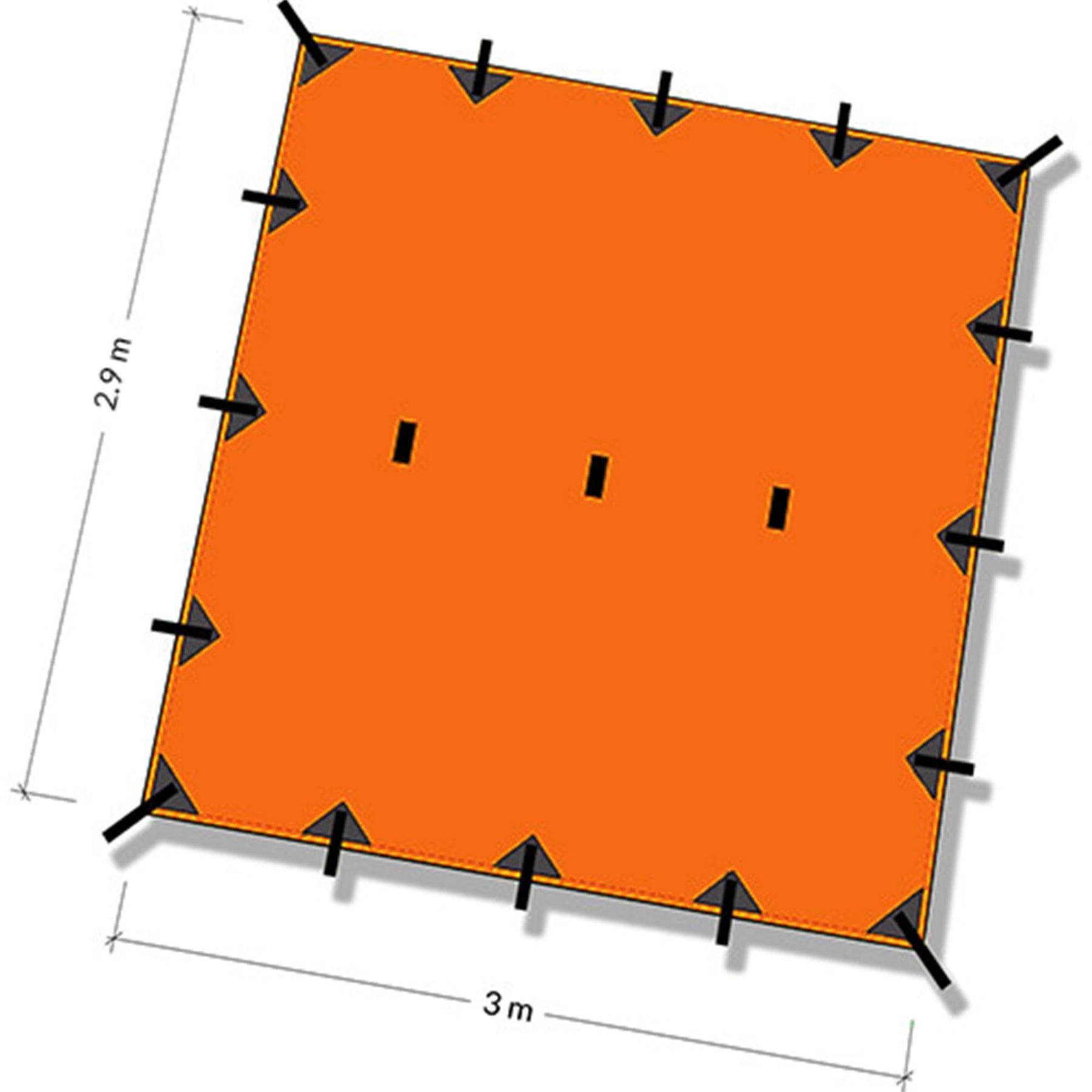 DD Tarp Superlight sunset orange - schema dimensioni