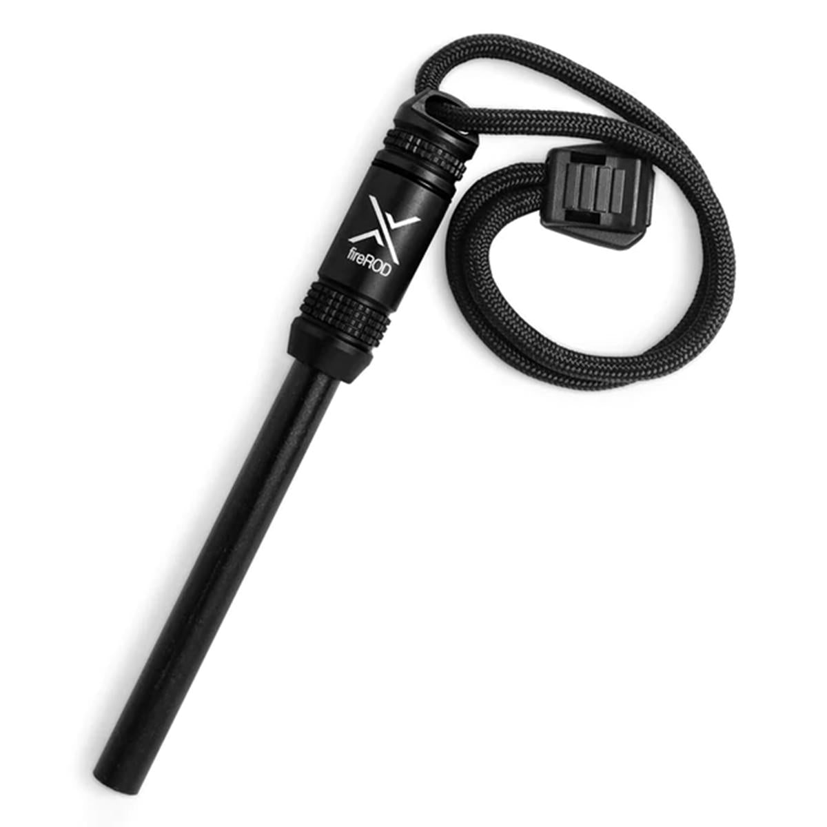 acciarino exotac fireROD v2 nero (black) con laccetto esca e quickLIGHT nell'impugnatura