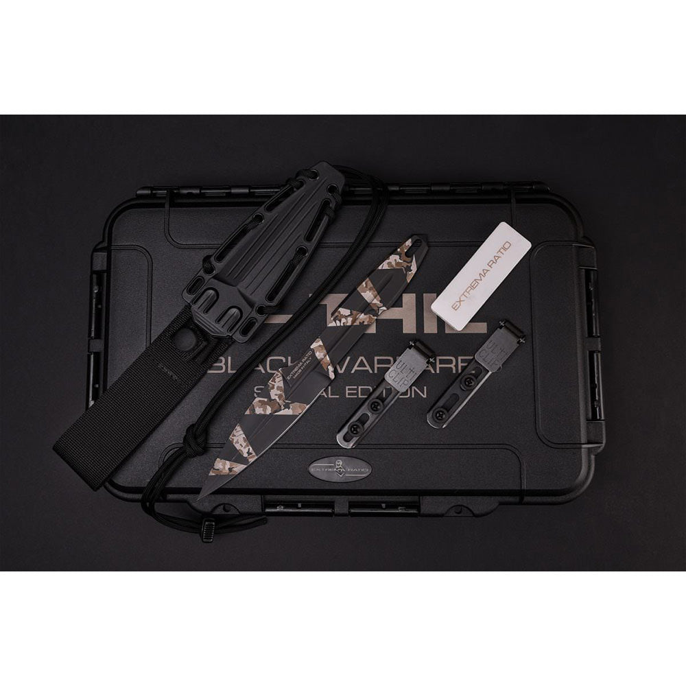 Extrema Ratio S-THILL black warfare edition con valigetta, fodero in kydex e affilatore