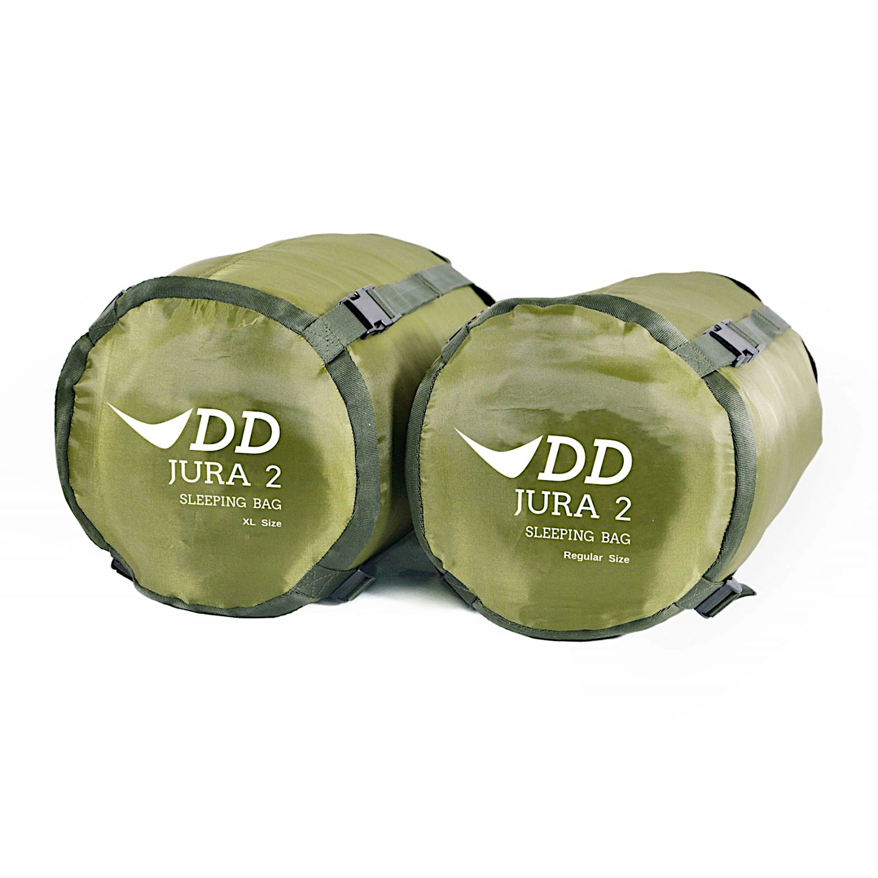 DD JURA 2 varianti regular  e XL Green nelle sacche di compressione