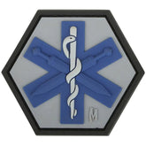 patch in pvc di maxpedition con bastone di asclepio per personale medico - toni smorzati swat