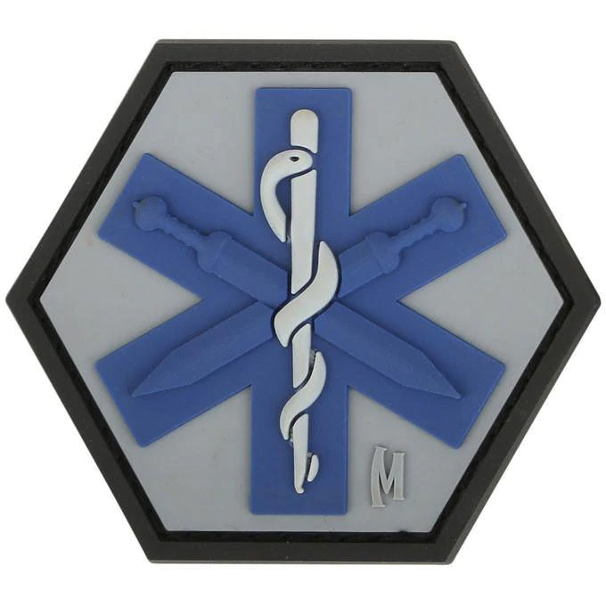 patch in pvc di maxpedition con bastone di asclepio per personale medico - toni smorzati swat