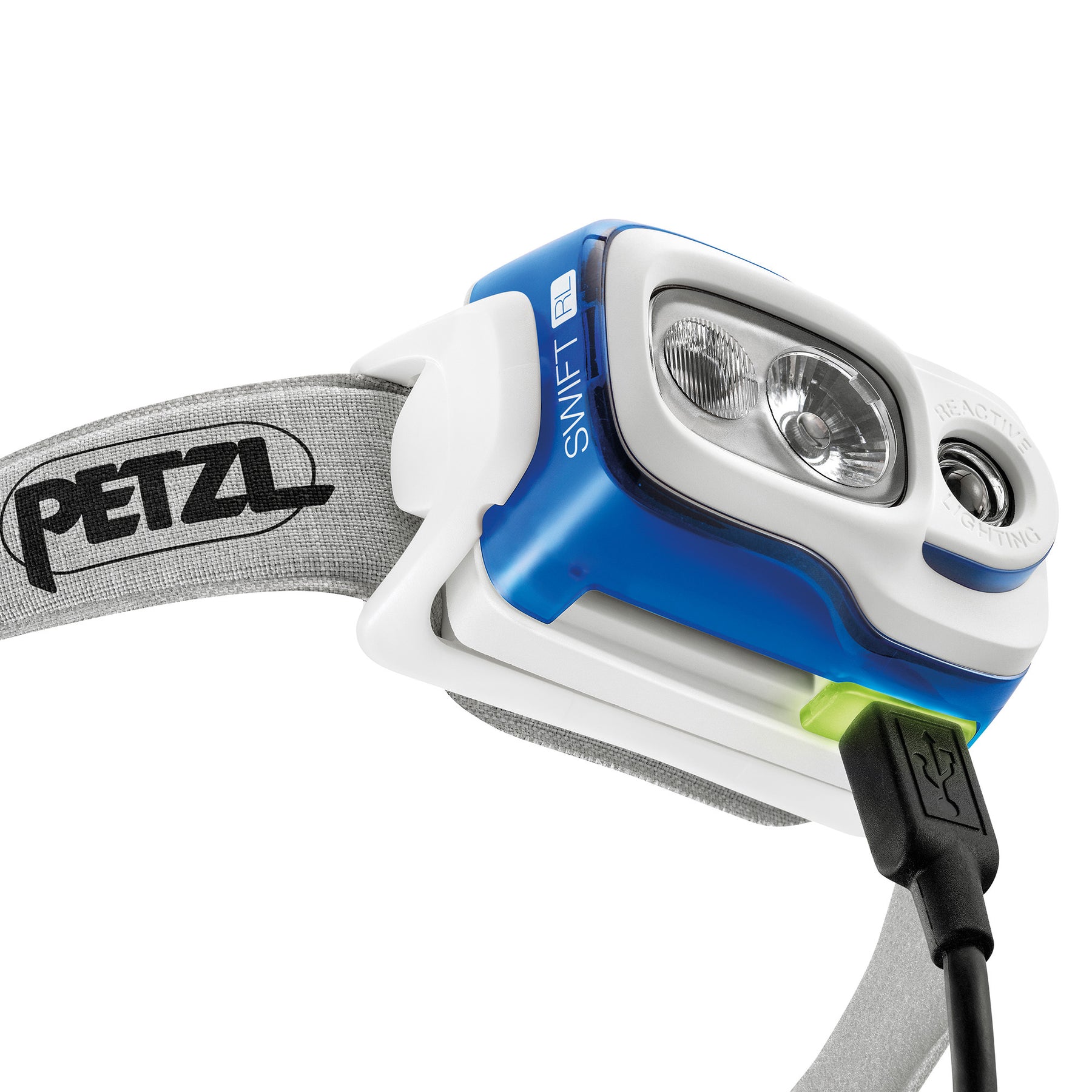 Petzl Swift RL blu in ricarica