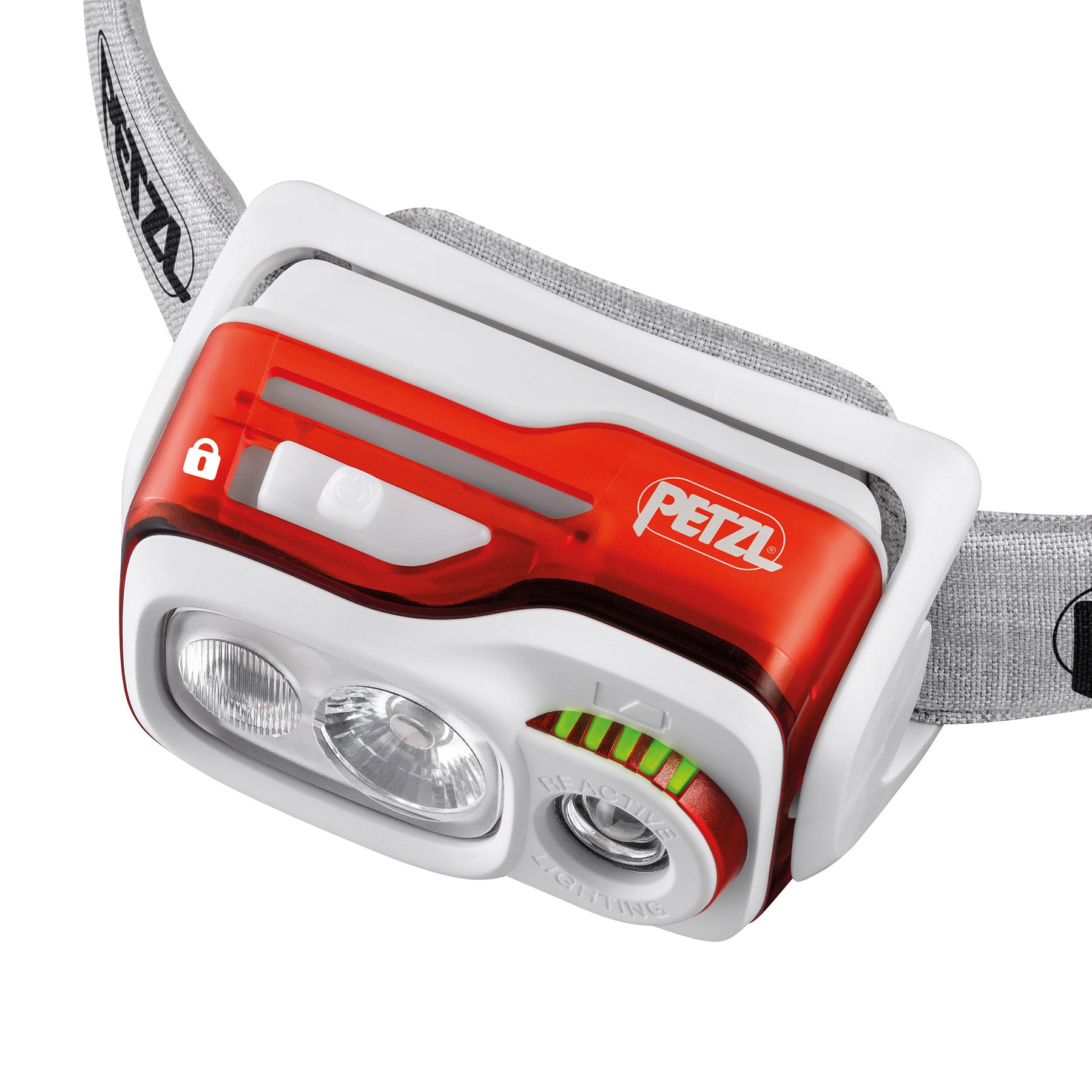 Petzl Swift RL rossa - indicatore di carica batteria