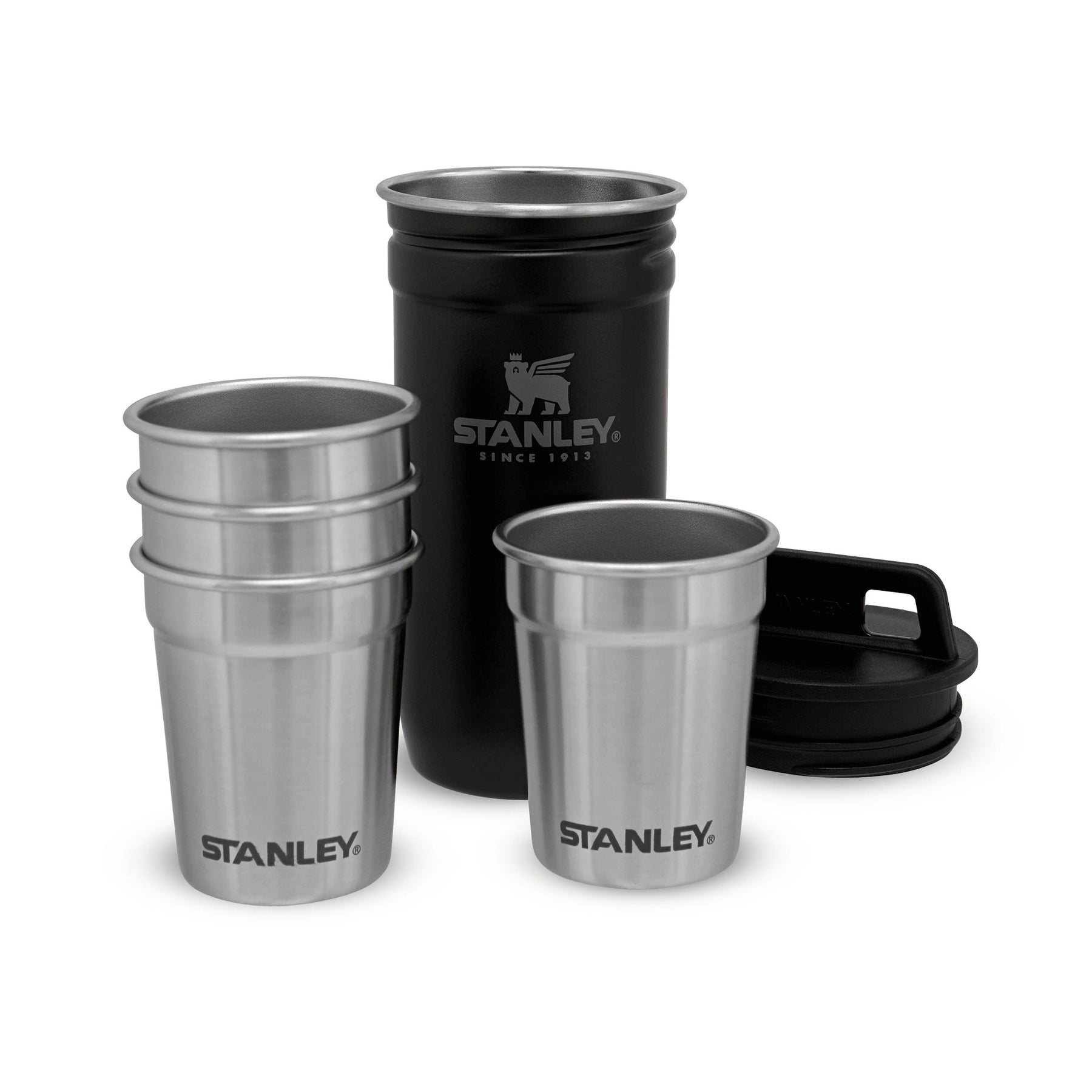 STANLEY ADVENTURE NESTING SHOT GLASS SET MATTE BLACK PEBBLE