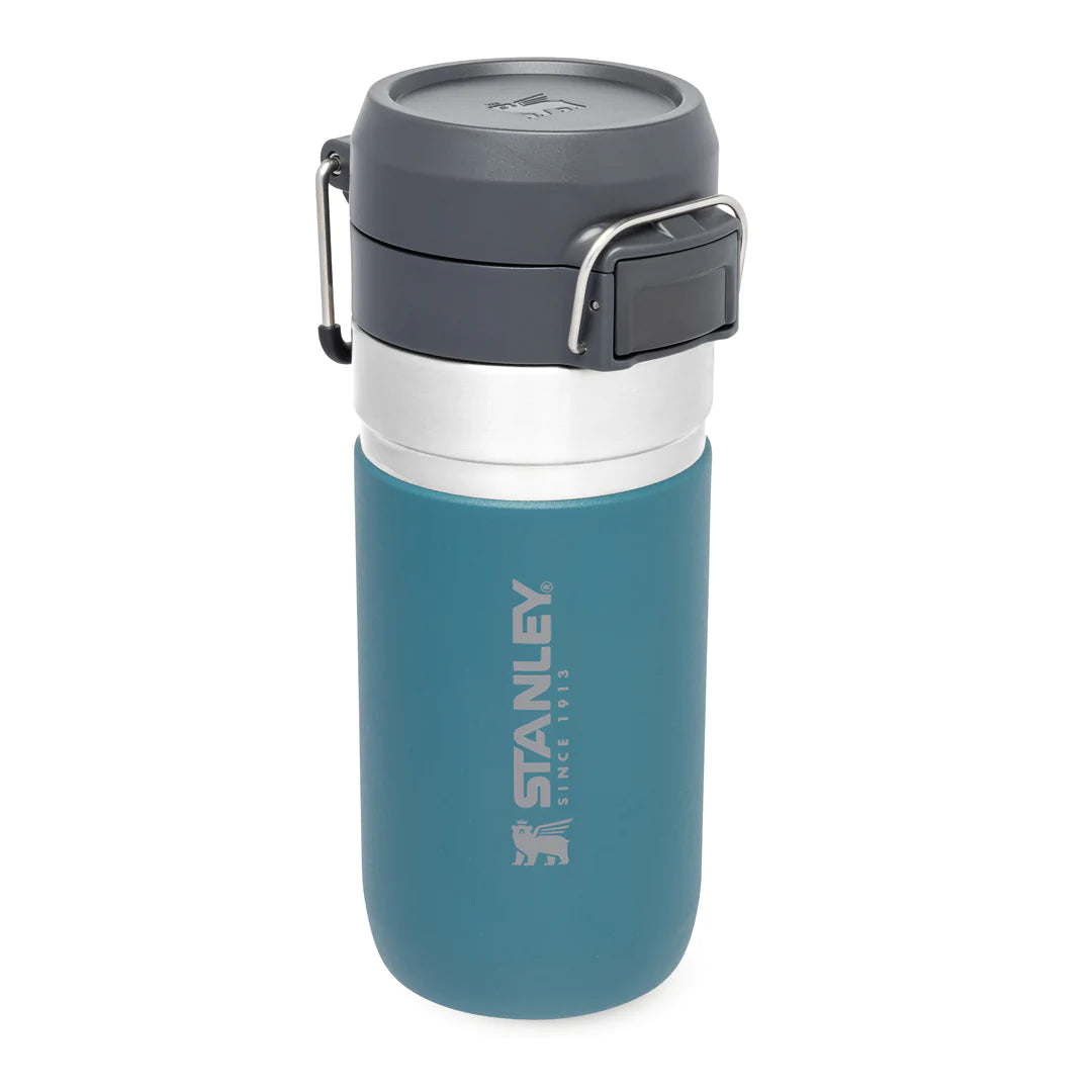 borraccia stanley go quick flip da 0.47 litri colore lagoon - chiusa