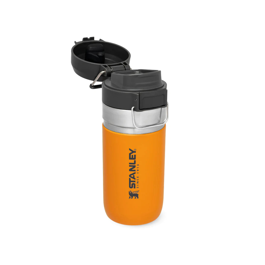 borraccia stanley go quick flip da 0.47 litri colore saffron - aperta