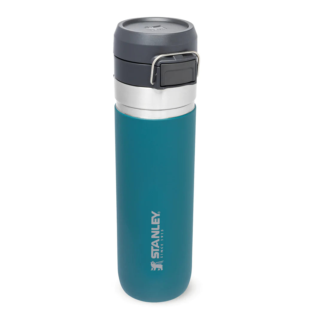 borraccia stanley go quick flip da 0.7 litri colore lagoon - con icone