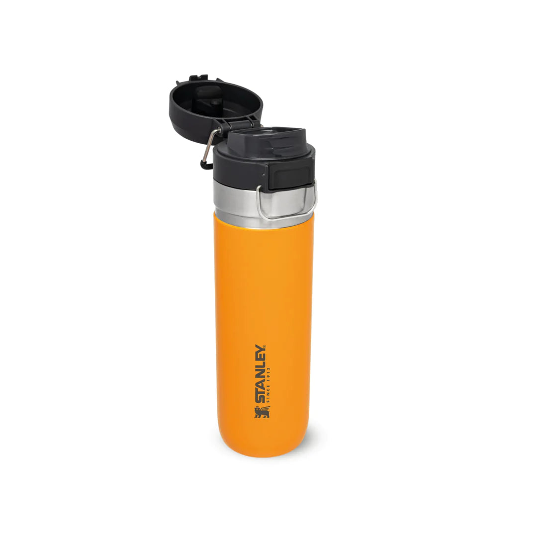 borraccia stanley go quick flip da 0.7 litri colore saffron - aperta