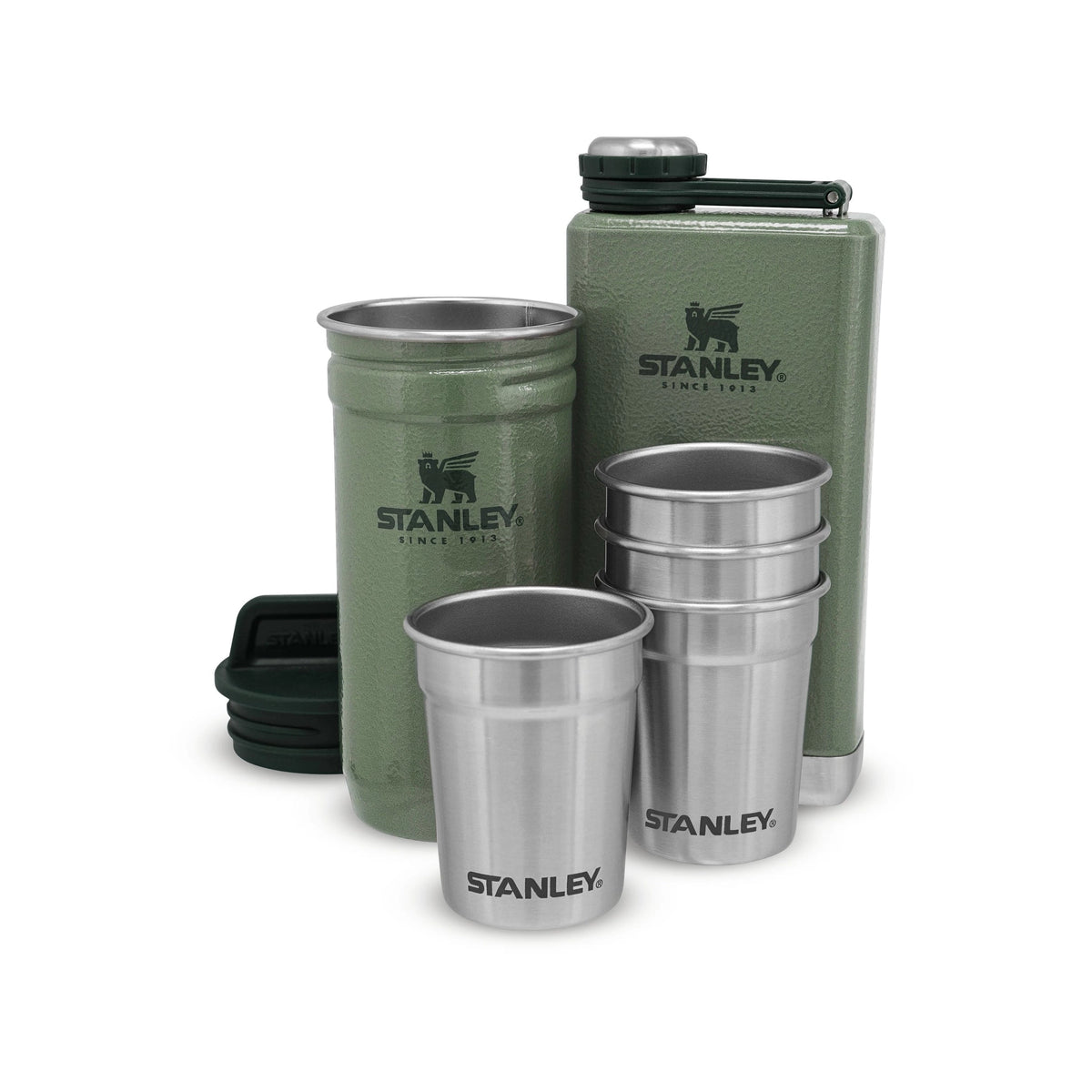 Stanley Adventure Pre-Party Shot Glass - Flask Set Hammertone Green