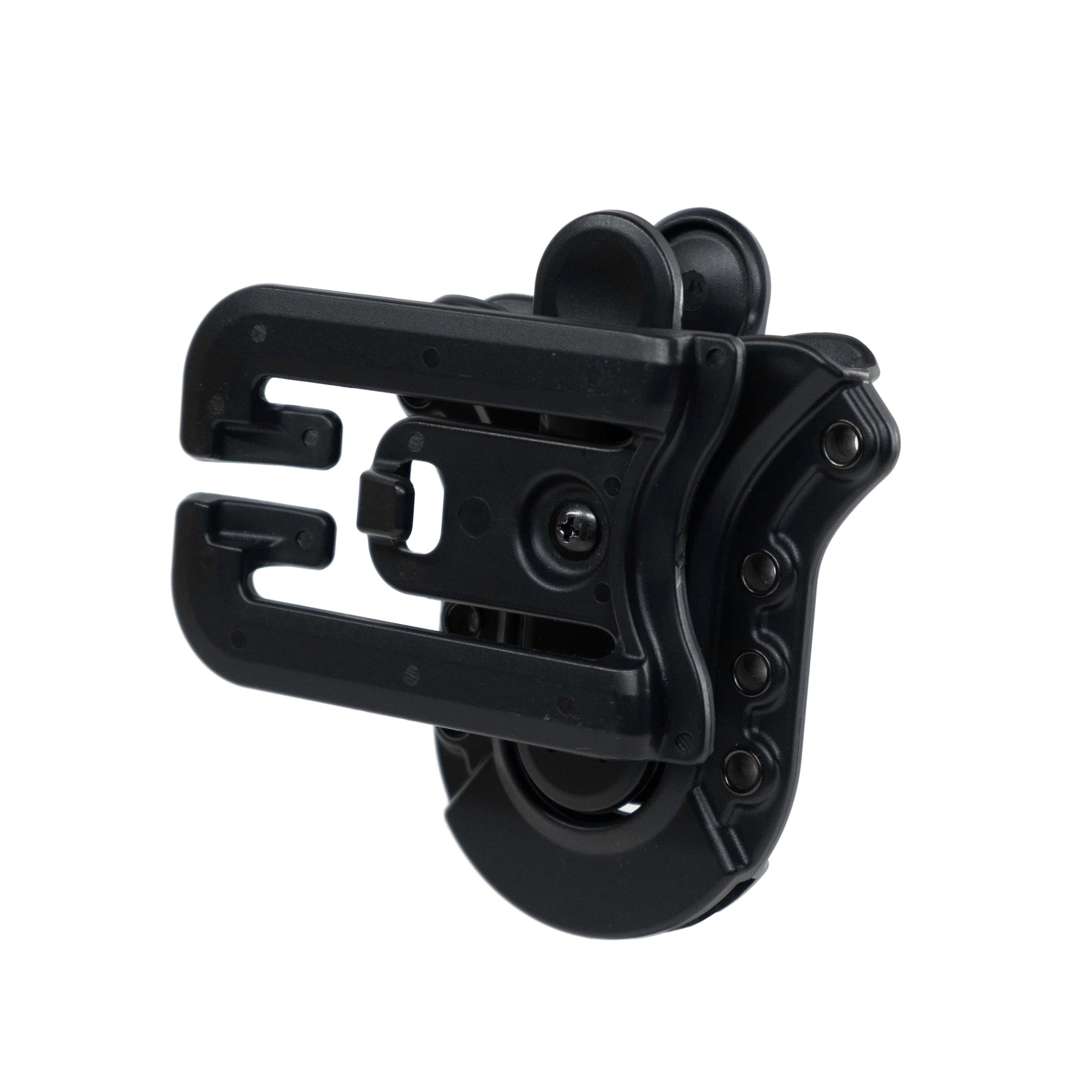 fondina rigida per forbici xshear compatibile con il sistema MOLLE e i cinturoni vuota - vista retro con clip ruotata