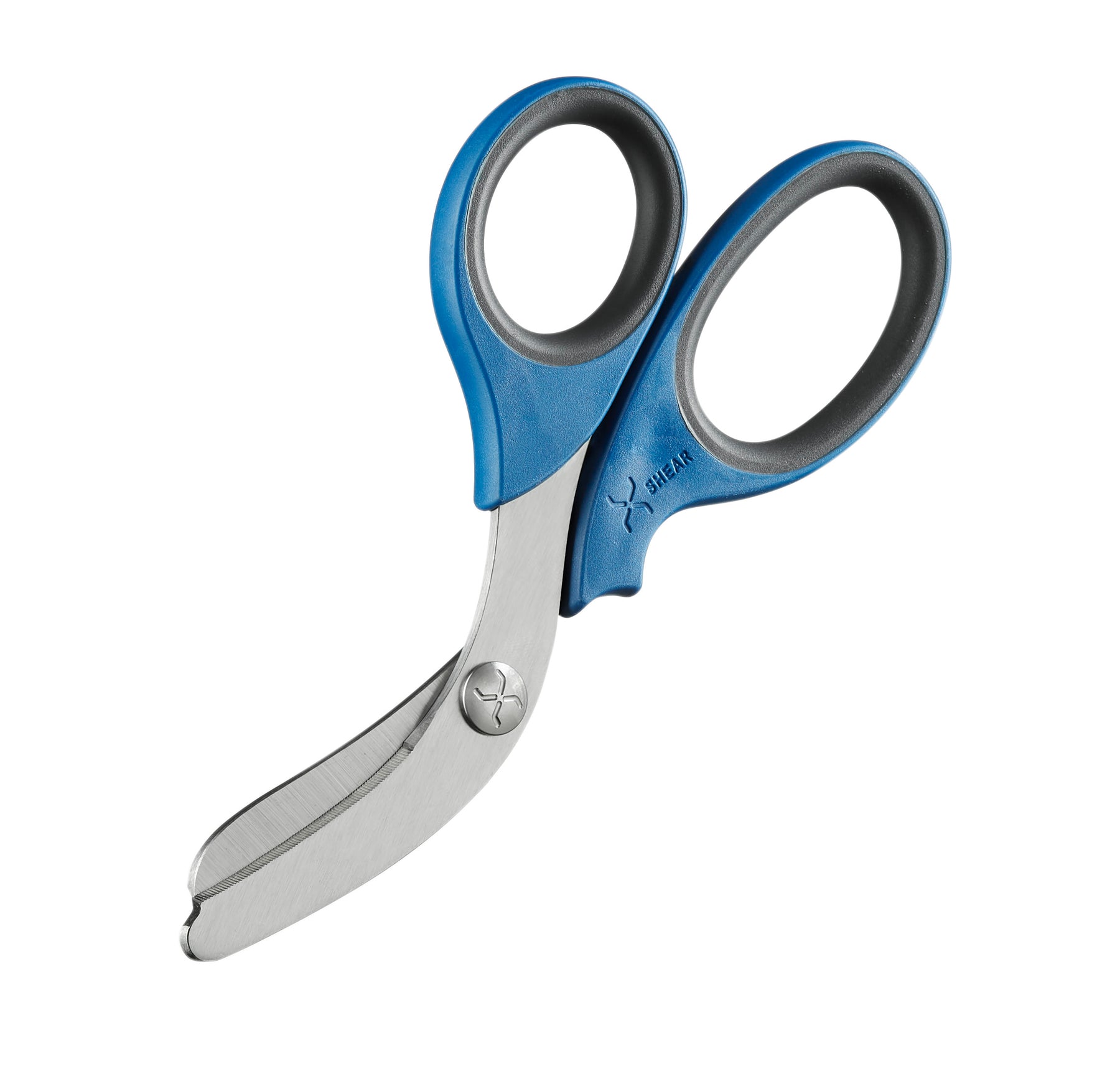 forbici robuste da soccorso xshears con impugnatura blu - chiuse