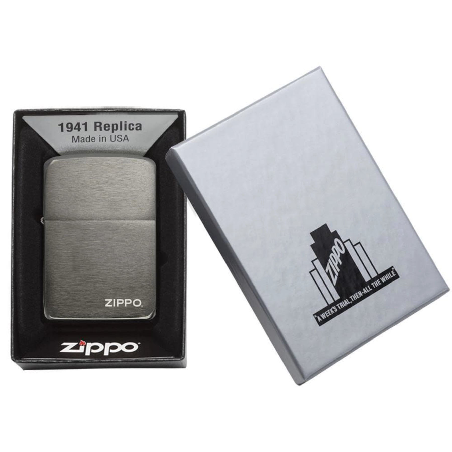 Zippo - Black Ice 1941 Replica | con logo Zippo nella confezione