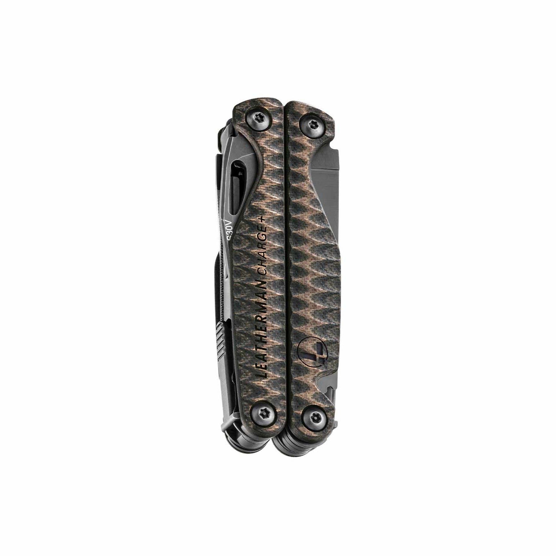 Leatherman Charge Plus con guancette in G10 Earth chiuso lato B